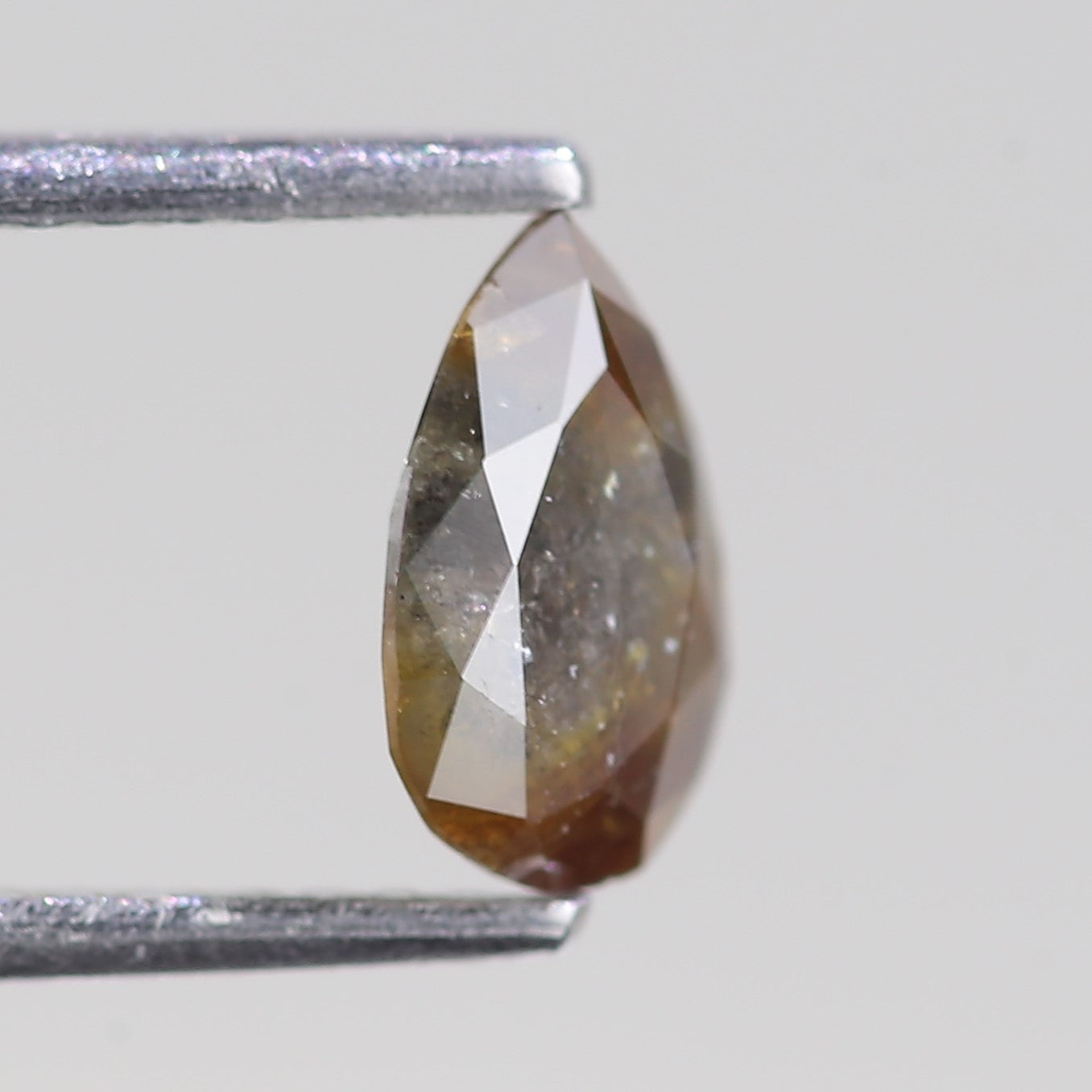 0.78 Carat Natural Pear Rustic Grey Salt And Pepper Diamond 7.64 MM