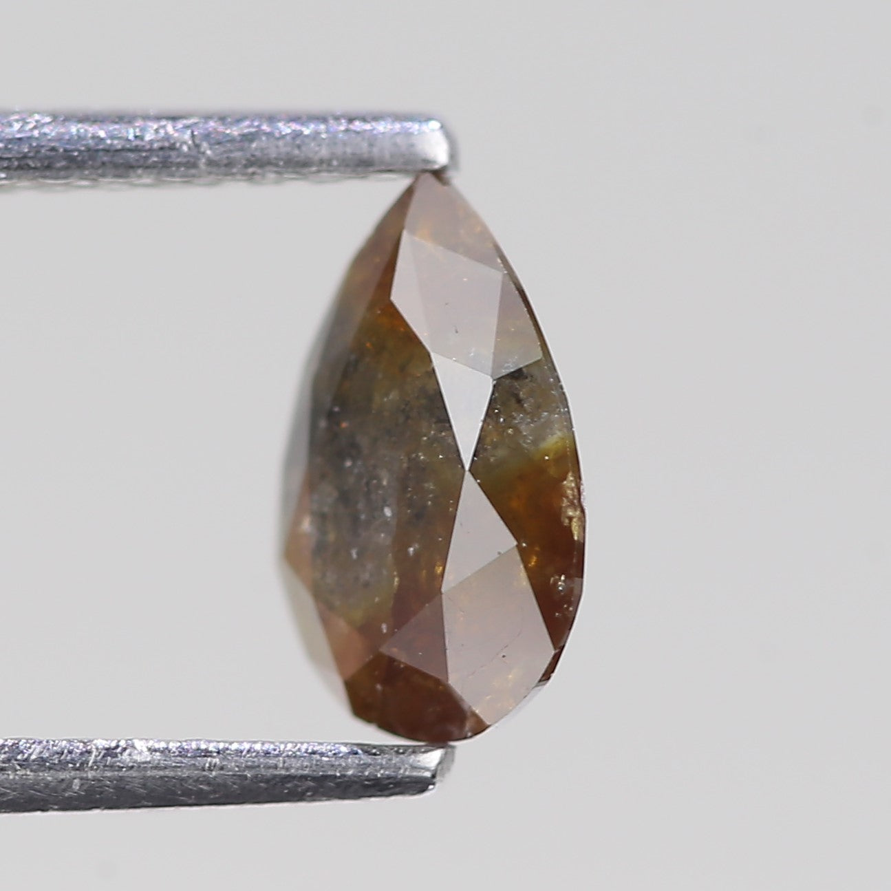 0.78 Carat Natural Pear Rustic Grey Salt And Pepper Diamond 7.64 MM