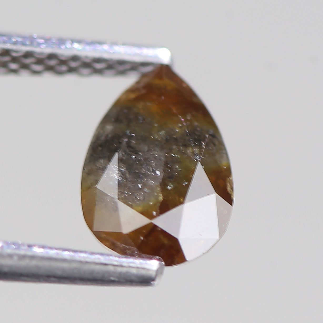 0.78 Carat Natural Pear Rustic Grey Salt And Pepper Diamond 7.64 MM