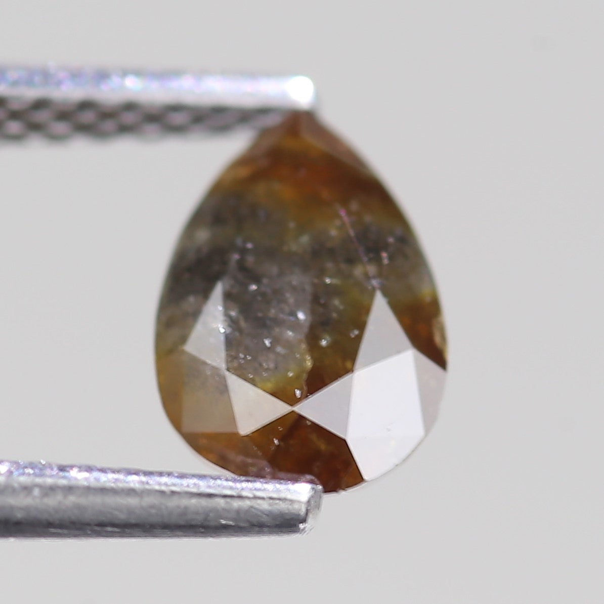 0.78 Carat Natural Pear Rustic Grey Salt And Pepper Diamond 7.64 MM