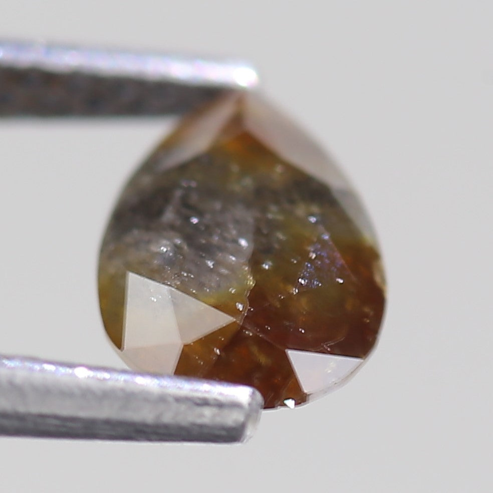 0.78 Carat Natural Pear Rustic Grey Salt And Pepper Diamond 7.64 MM