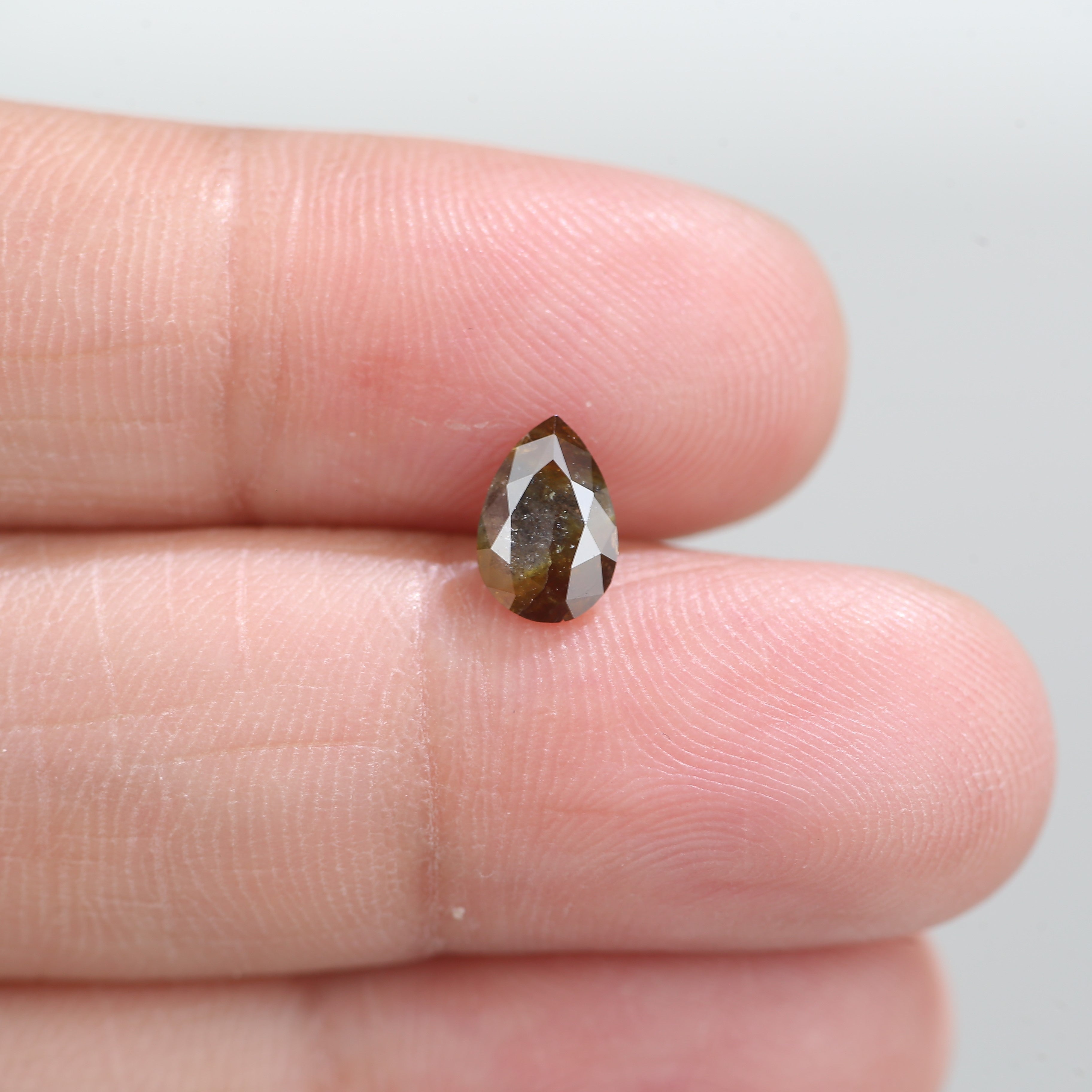 0.78 Carat Natural Pear Rustic Grey Salt And Pepper Diamond 7.64 MM