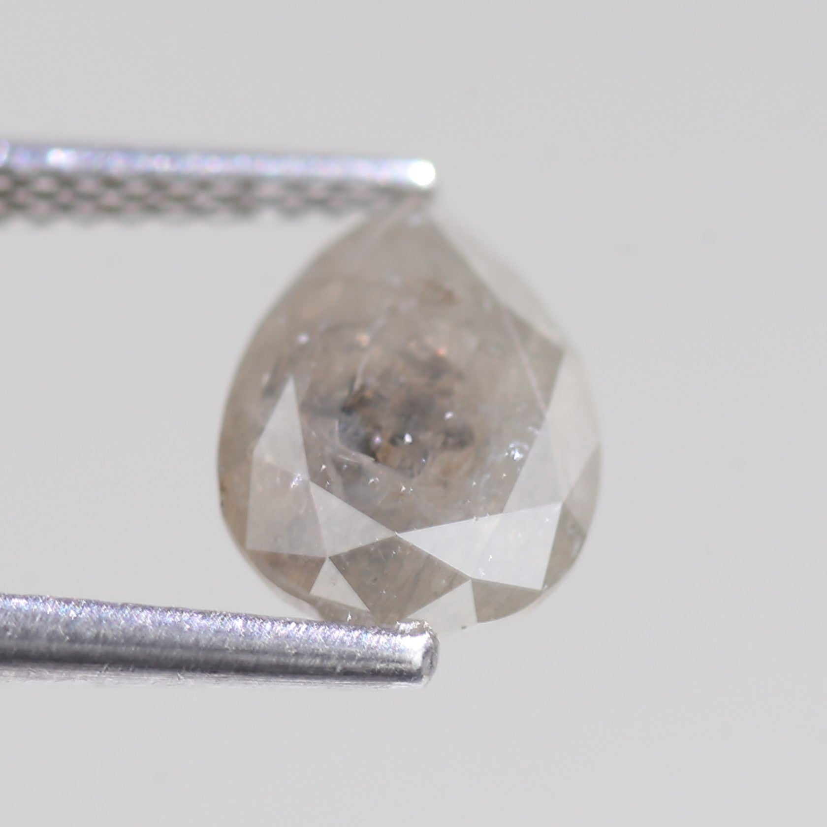 1.88 Carat Natural Gray Salt And Pepper Pear Cut Diamond 9.03 MM