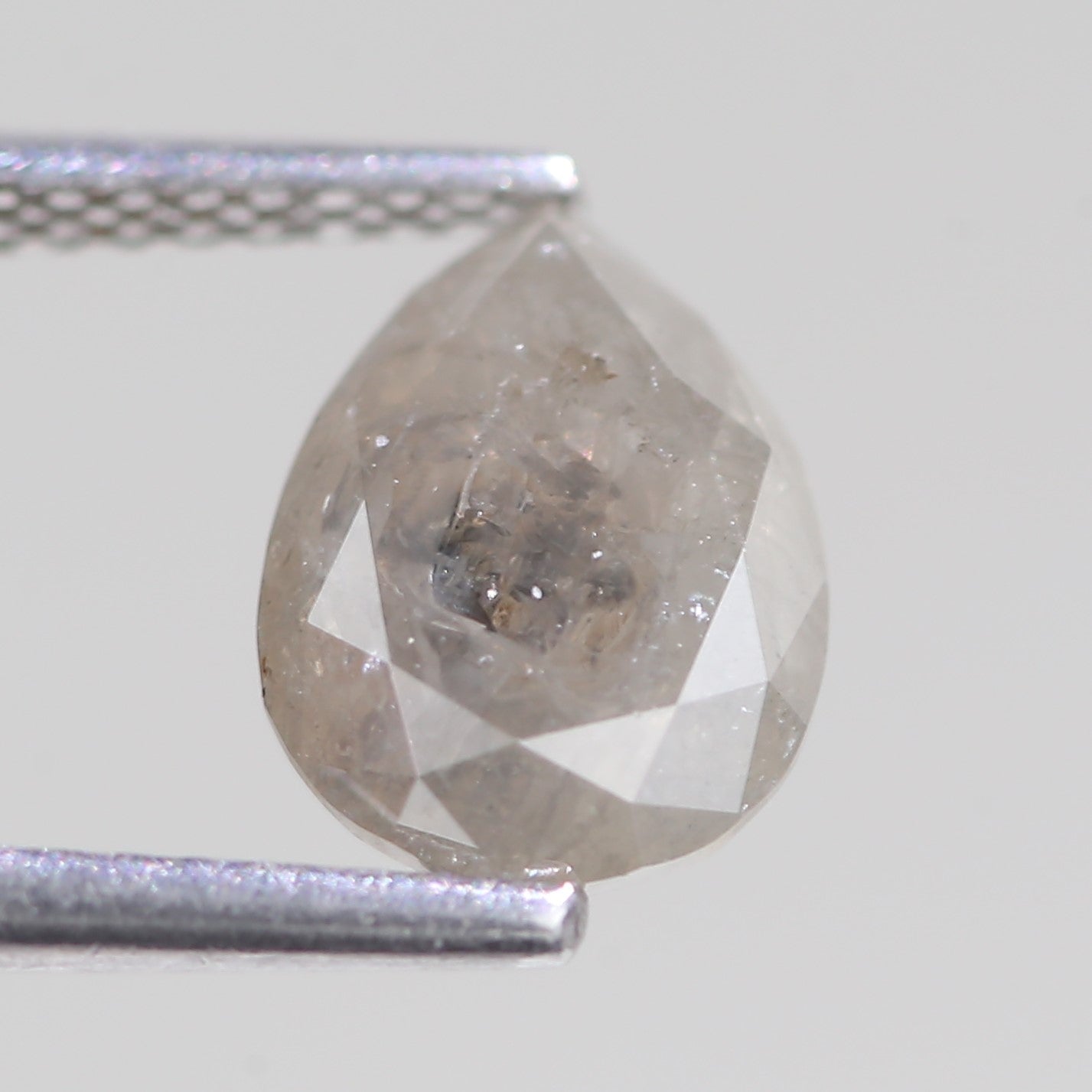 1.88 Carat Natural Gray Salt And Pepper Pear Cut Diamond 9.03 MM