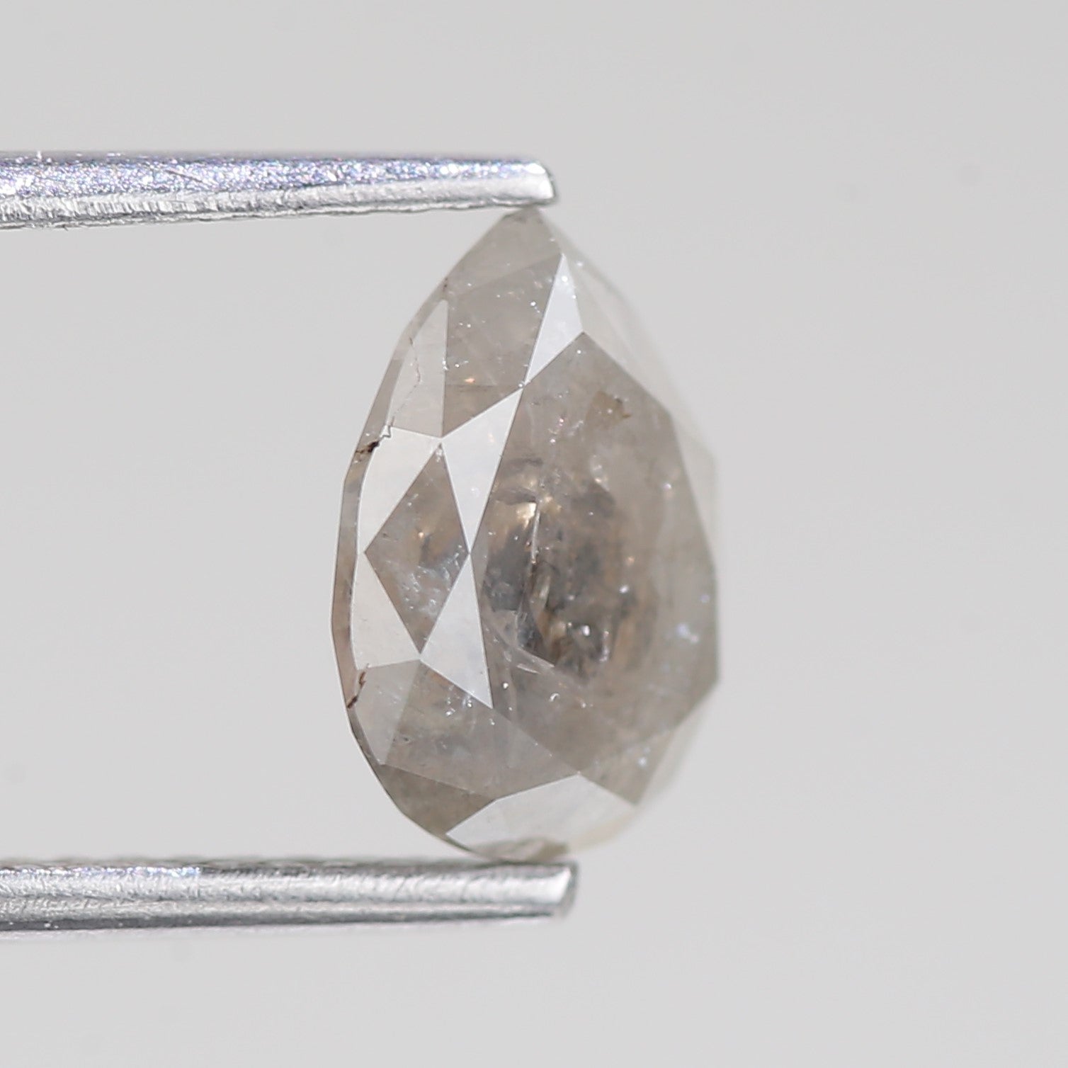 1.88 Carat Natural Gray Salt And Pepper Pear Cut Diamond 9.03 MM