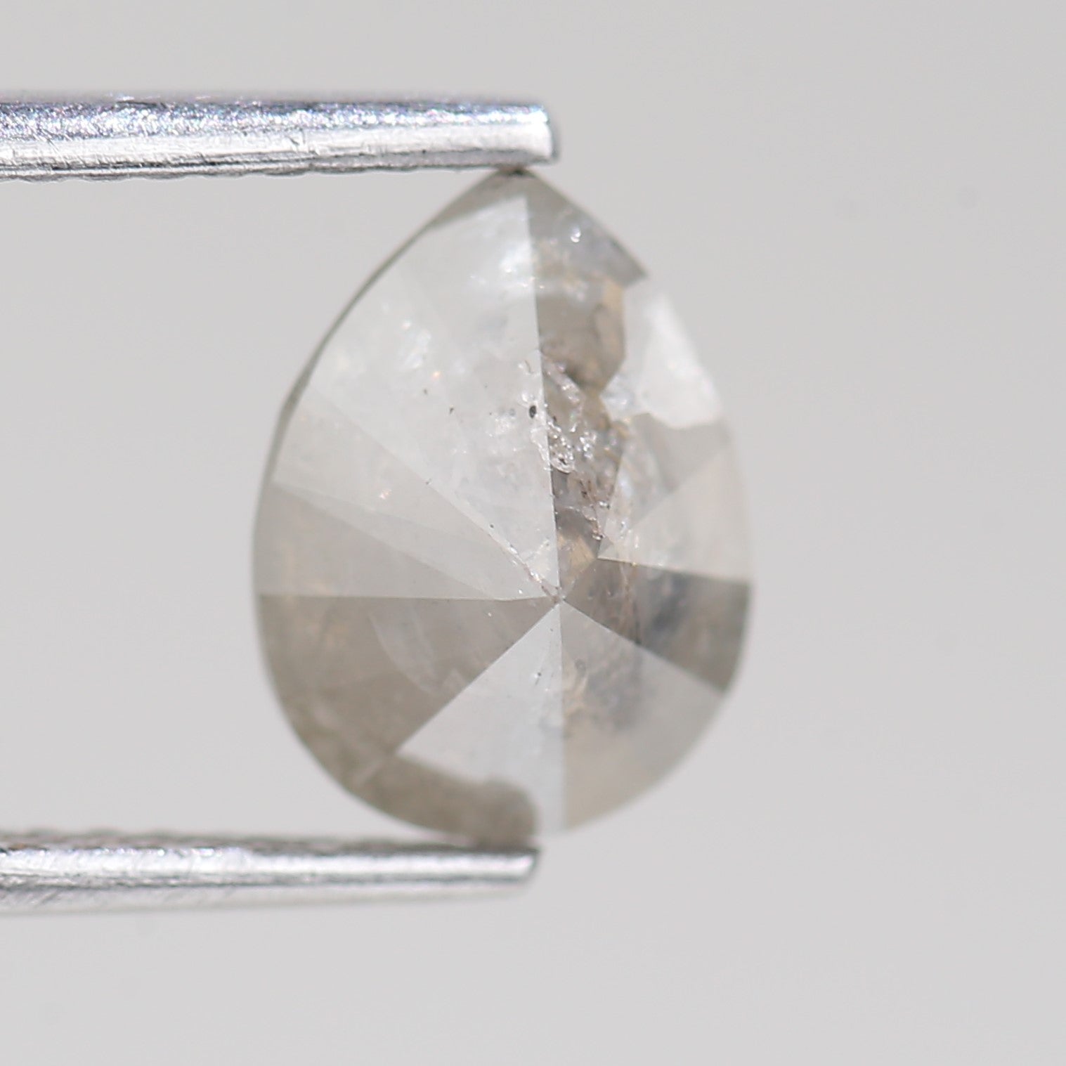 1.88 Carat Natural Gray Salt And Pepper Pear Cut Diamond 9.03 MM
