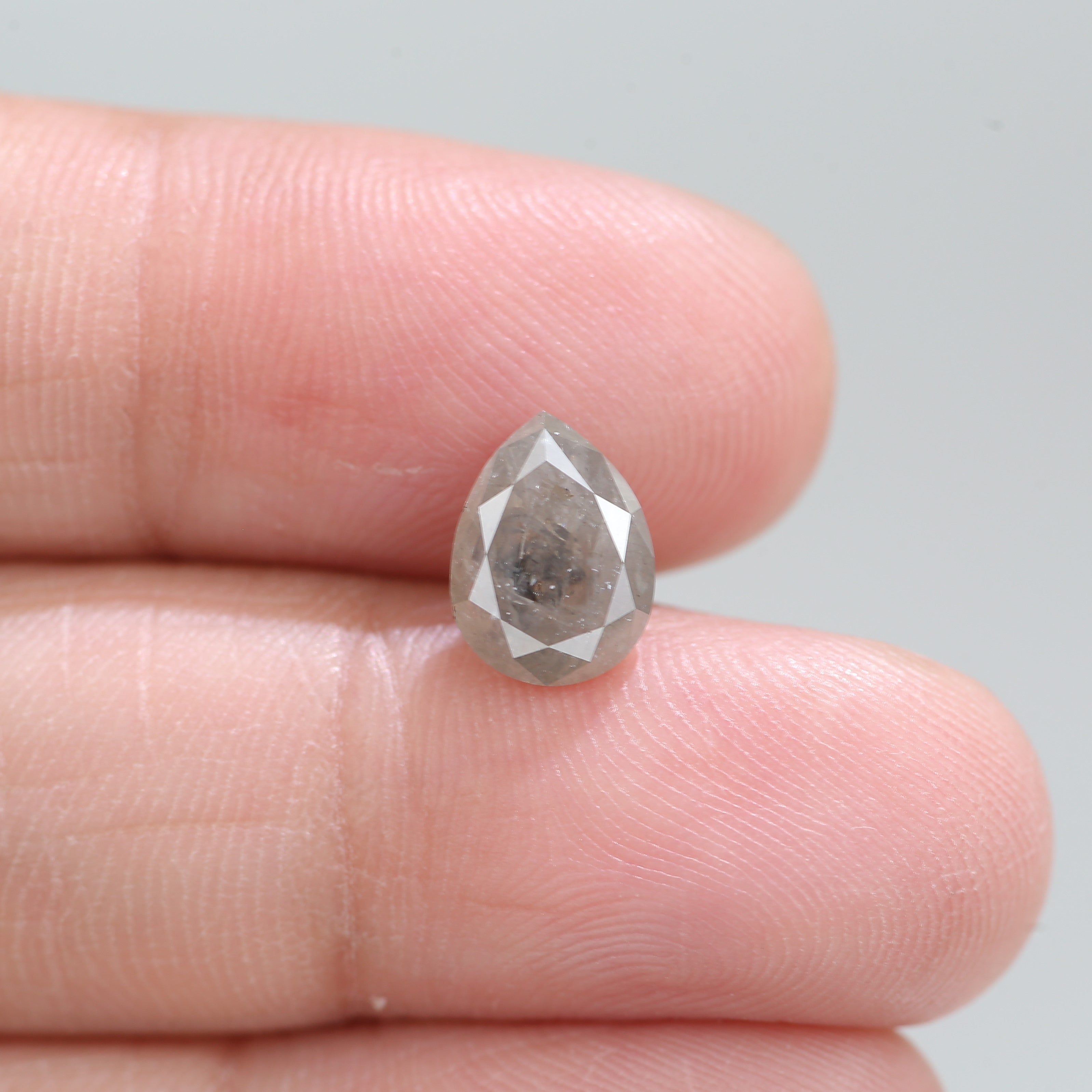 1.88 Carat Natural Gray Salt And Pepper Pear Cut Diamond 9.03 MM