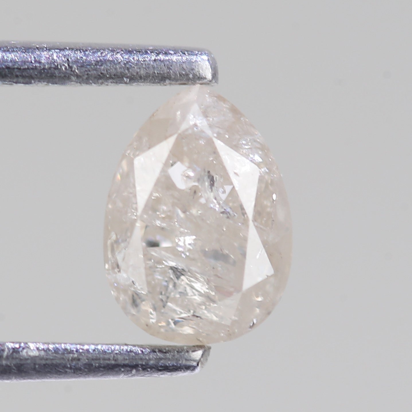0.66 Carat Natural Salt And Pepper Pear Cut Loose Diamond 6.15 MM