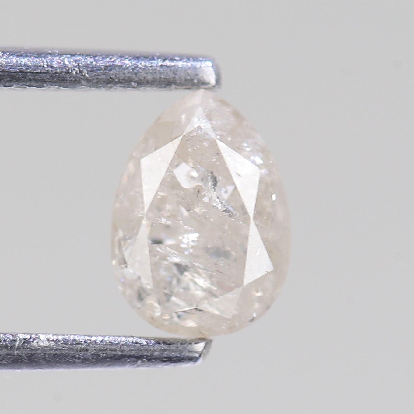 0.66 Carat Natural Salt And Pepper Pear Cut Loose Diamond 6.15 MM