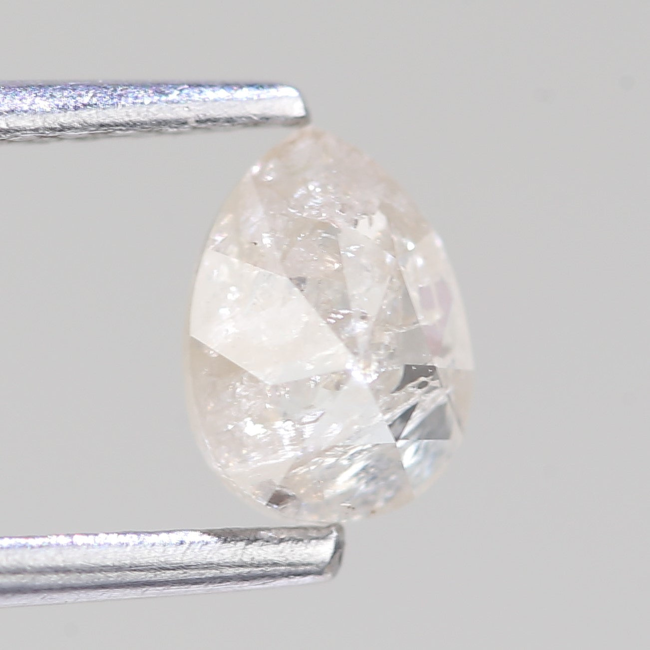0.66 Carat Natural Salt And Pepper Pear Cut Loose Diamond 6.15 MM