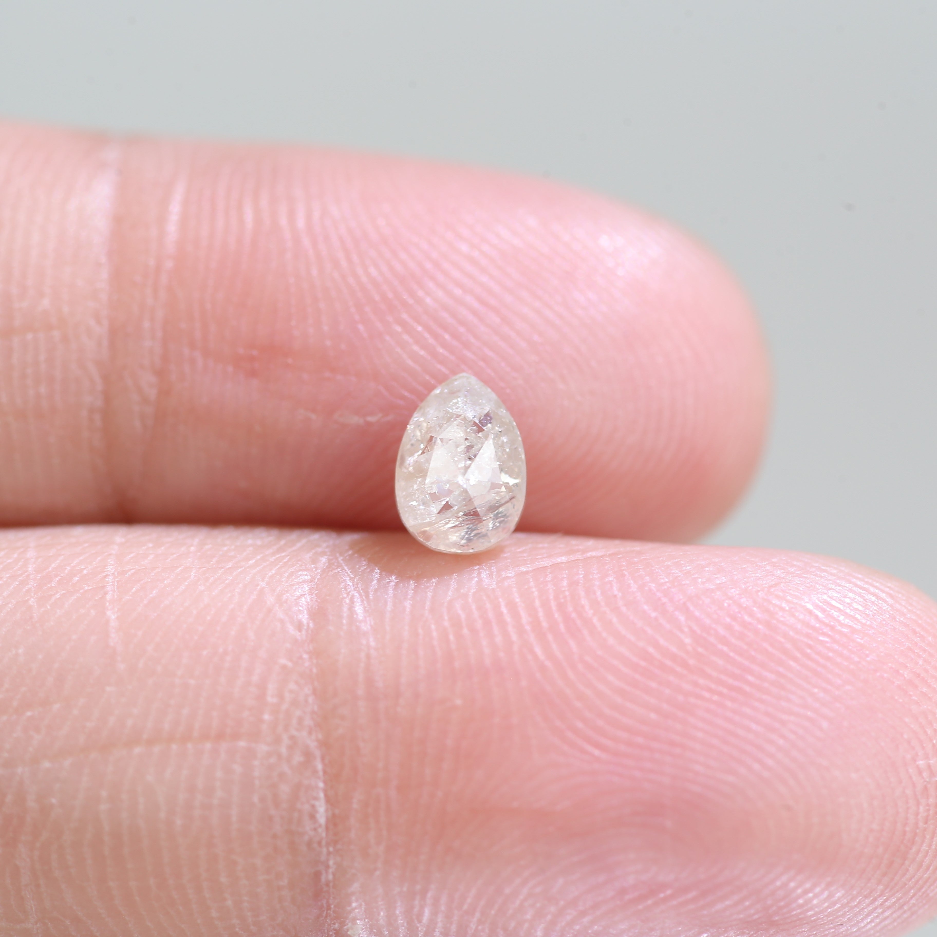 0.66 Carat Natural Salt And Pepper Pear Cut Loose Diamond 6.15 MM