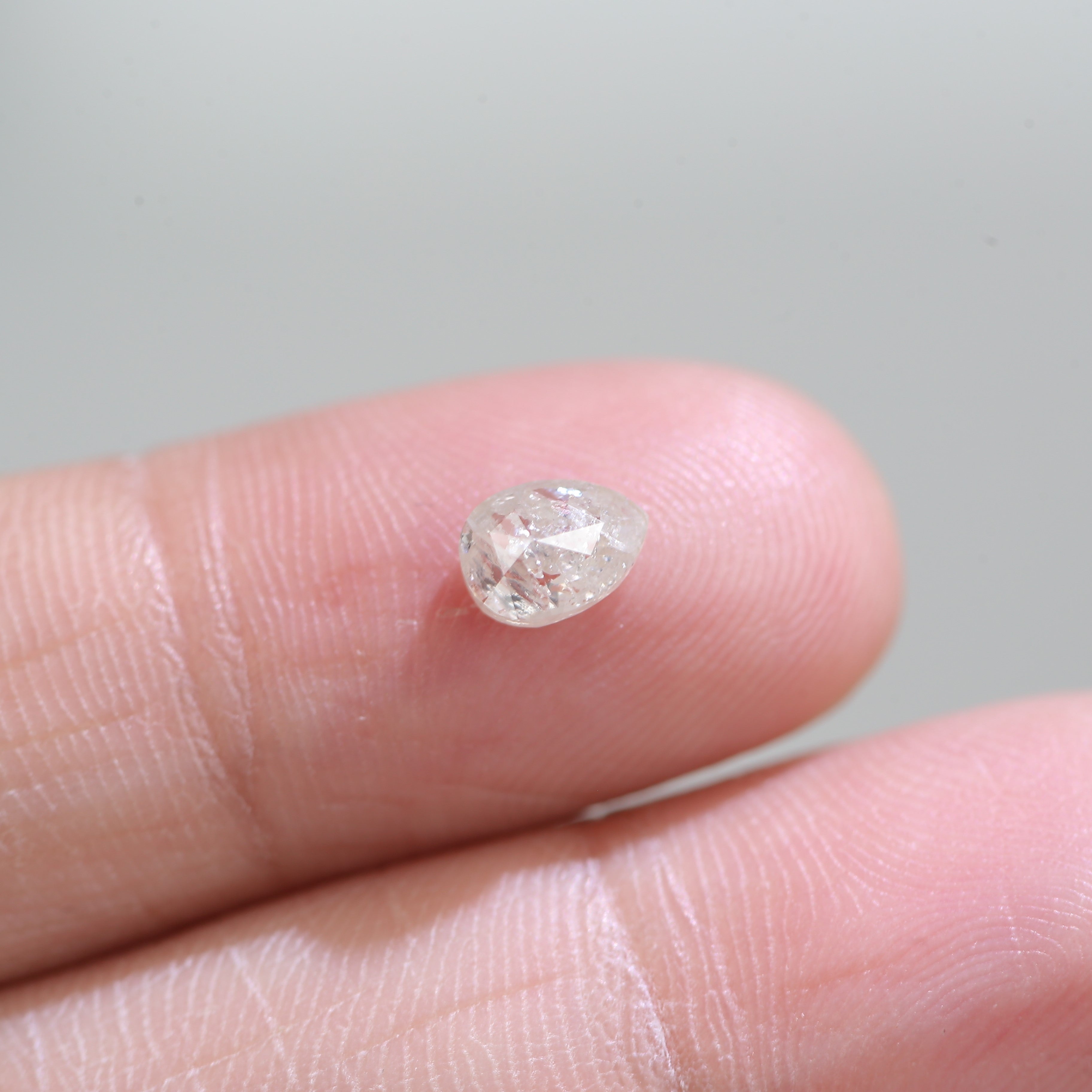0.66 Carat Natural Salt And Pepper Pear Cut Loose Diamond 6.15 MM