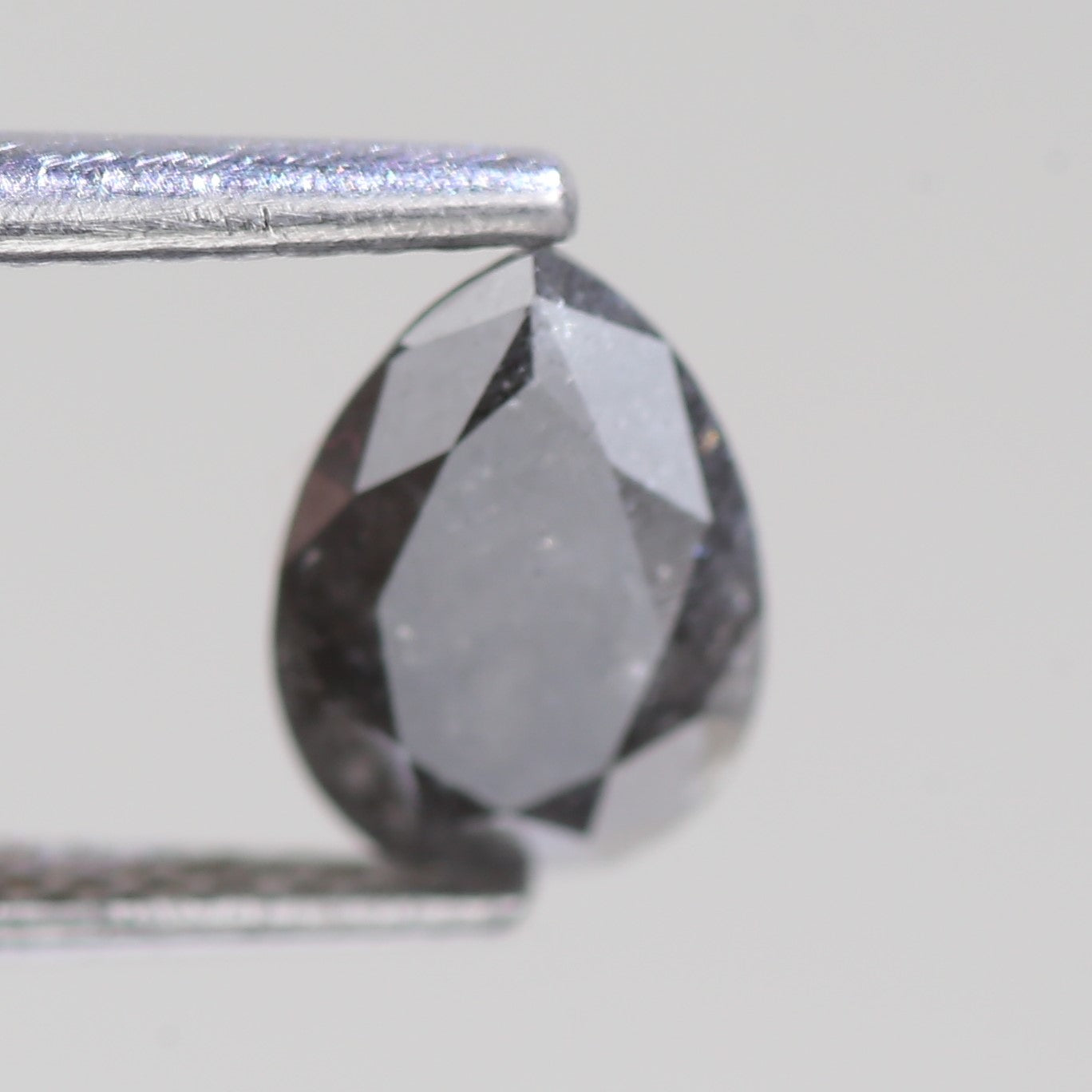 0.99 Carat Natural Pear Gray Black Salt And Pepper Diamond 8 MM