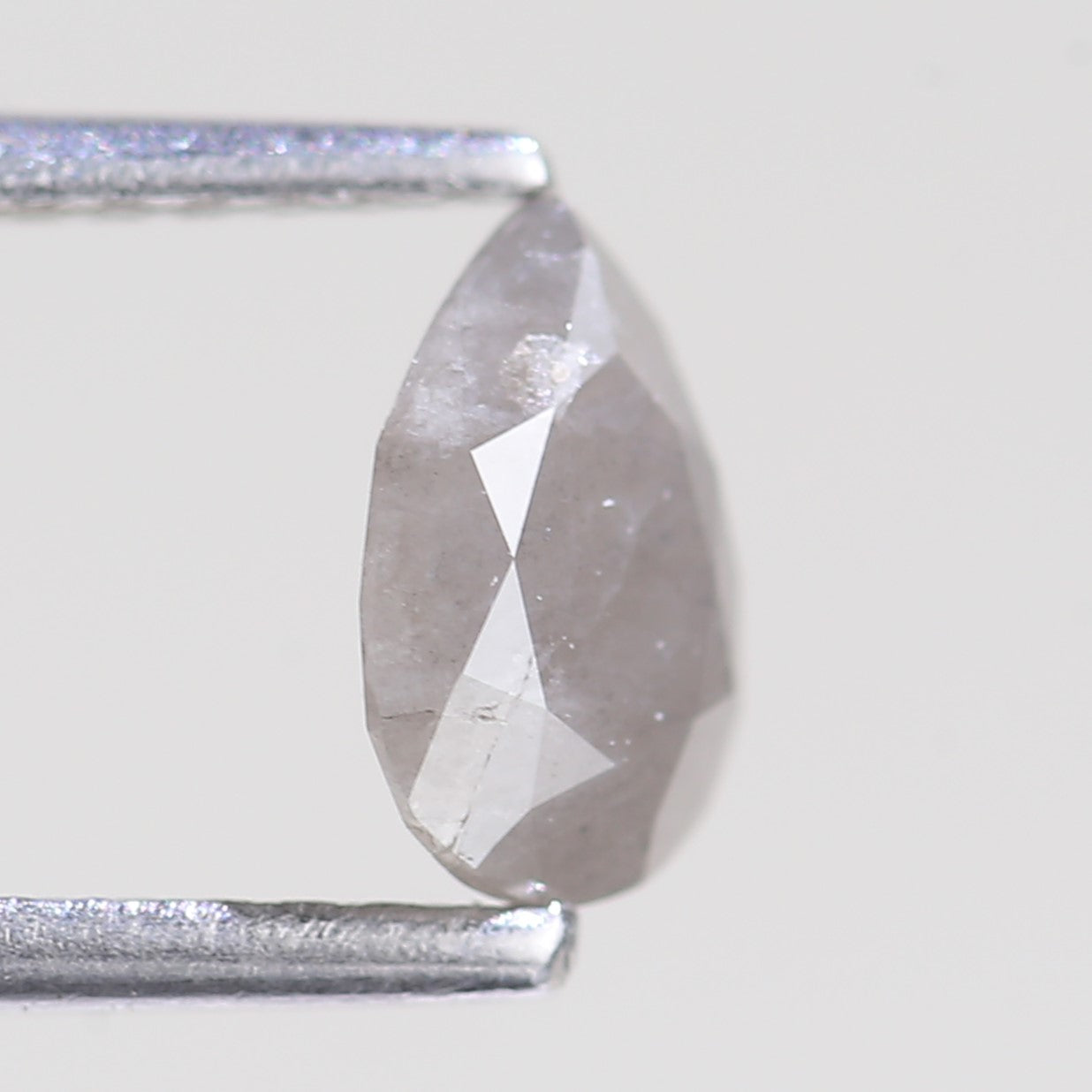 0.64 Carat Natural Pear Cut Gray Salt And Pepper Diamond 7 MM