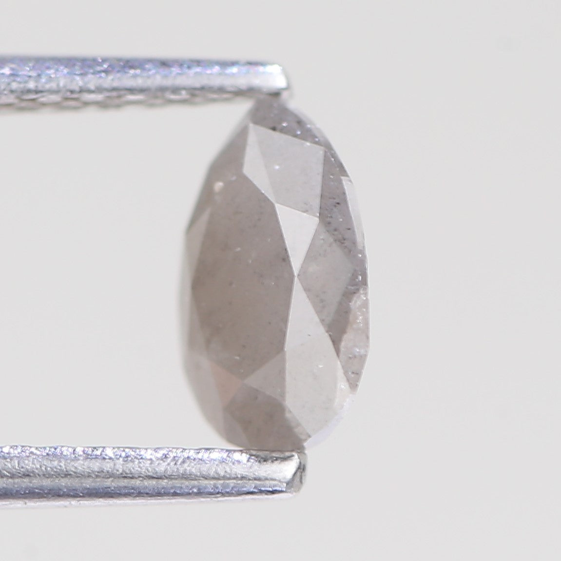 0.64 Carat Natural Pear Cut Gray Salt And Pepper Diamond 7 MM