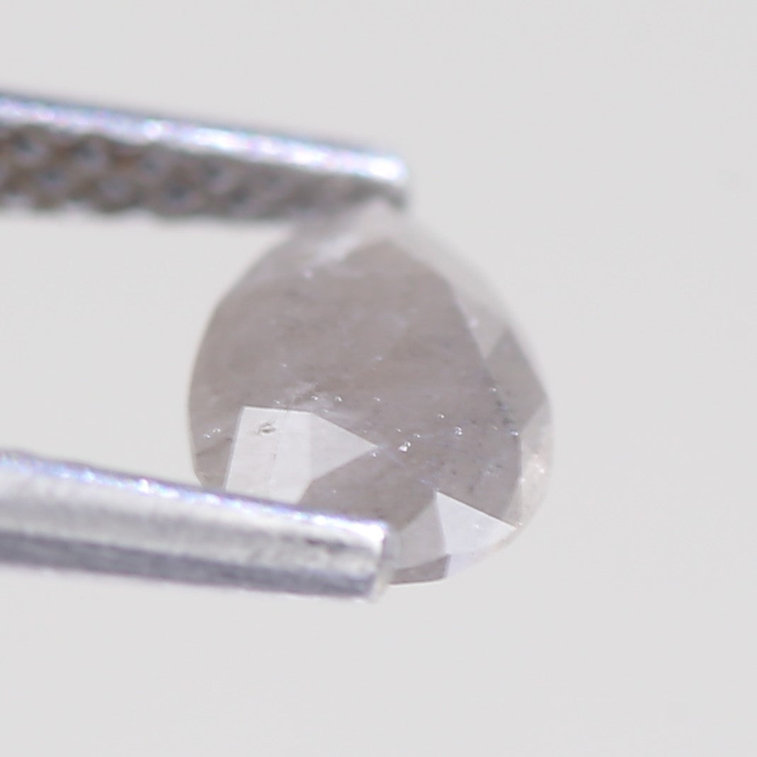 0.64 Carat Natural Pear Cut Gray Salt And Pepper Diamond 7 MM