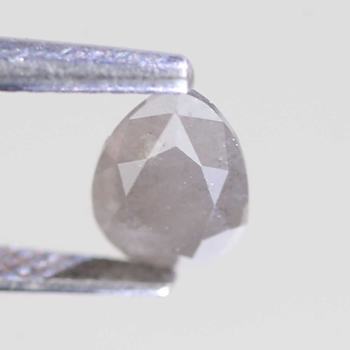 0.64 Carat Natural Pear Cut Gray Salt And Pepper Diamond 7 MM