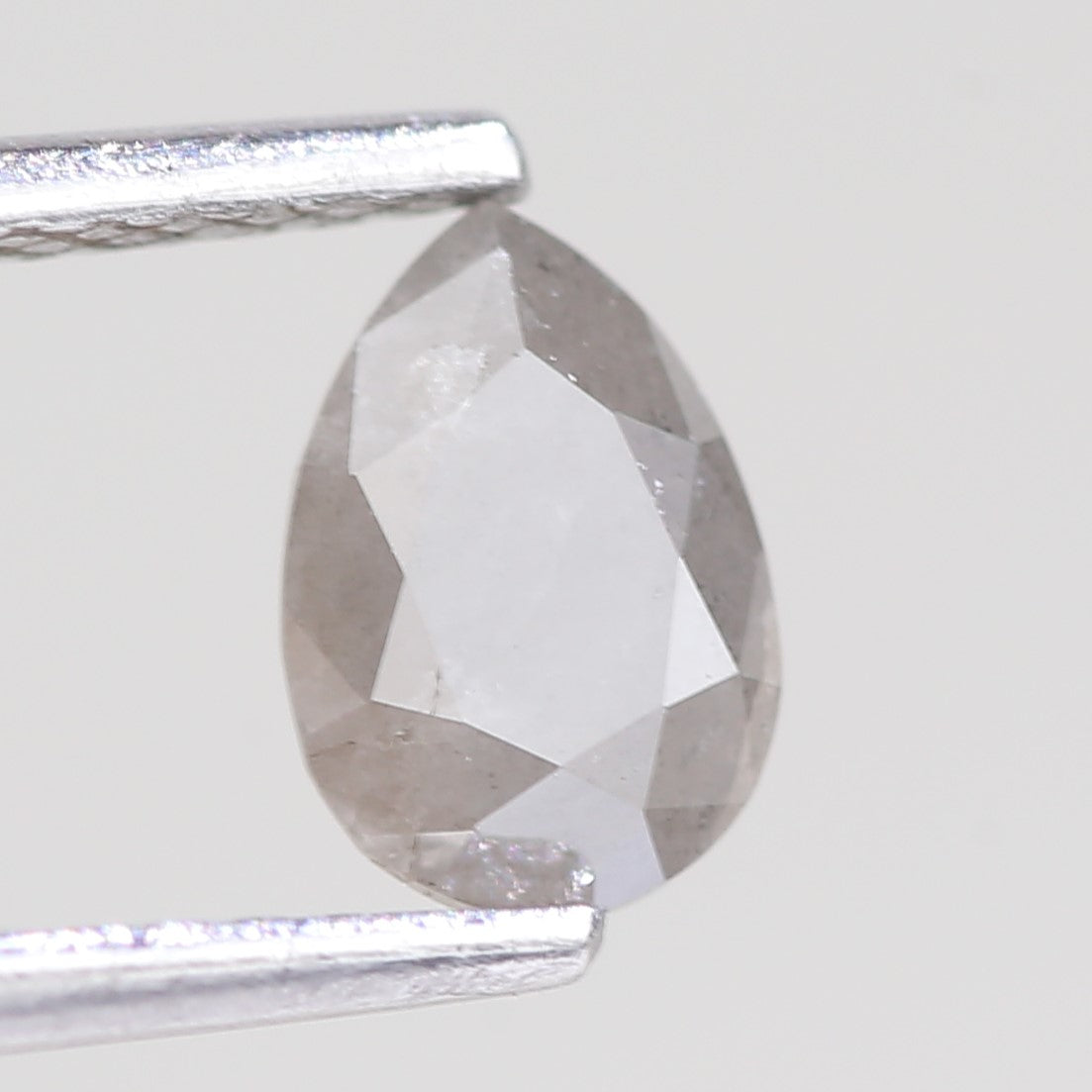 0.64 Carat Natural Pear Cut Gray Salt And Pepper Diamond 7 MM
