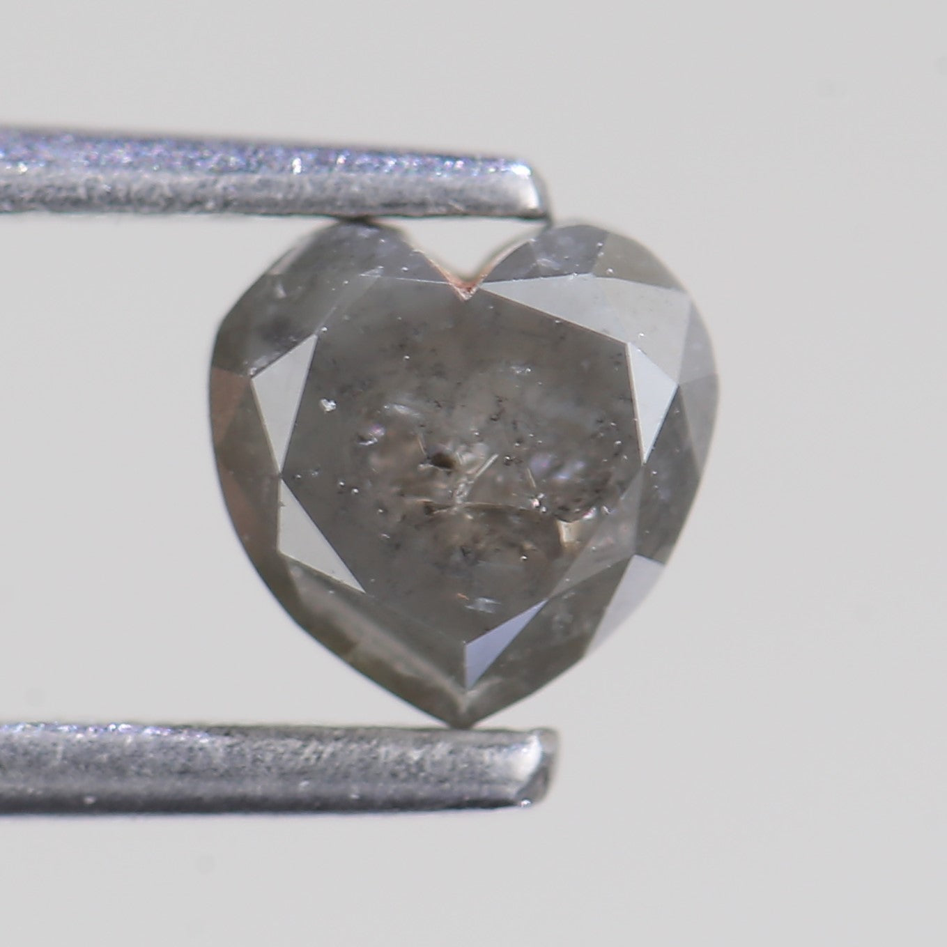 0.75 Carat Natural Salt And Pepper Heart Gray Diamond 5 MM