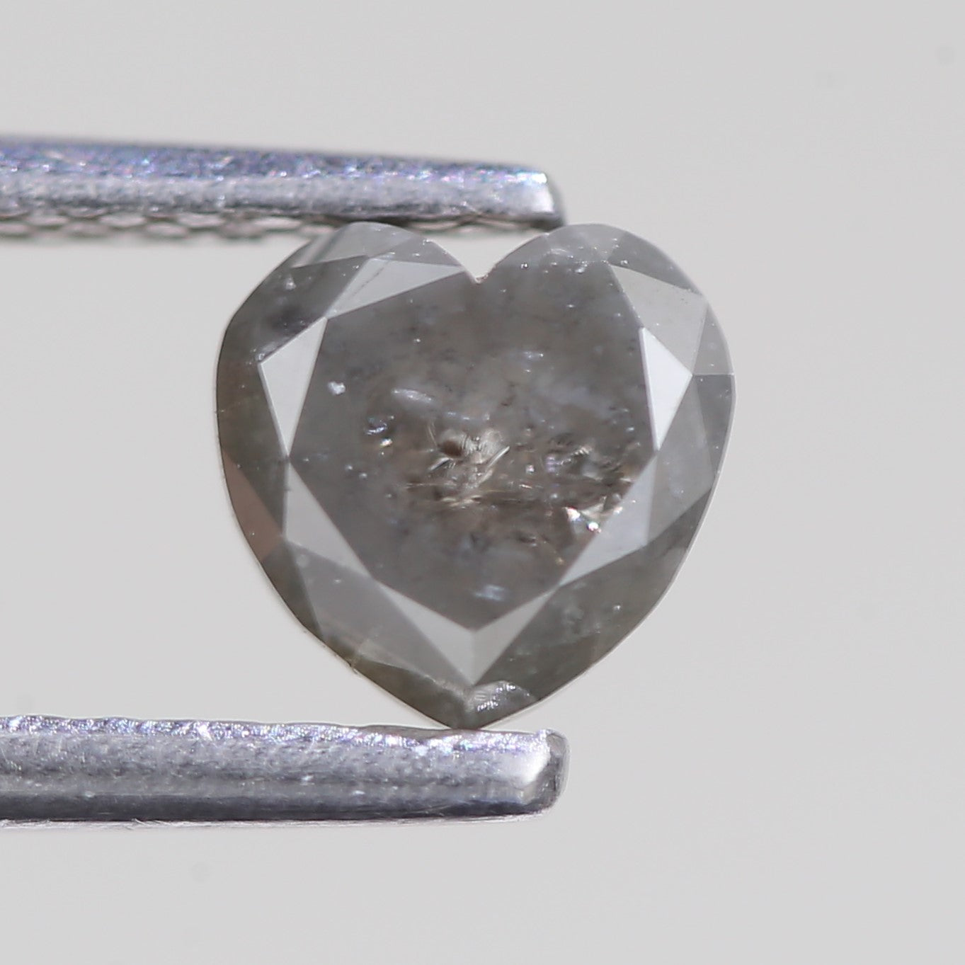 0.75 Carat Natural Salt And Pepper Heart Gray Diamond 5 MM