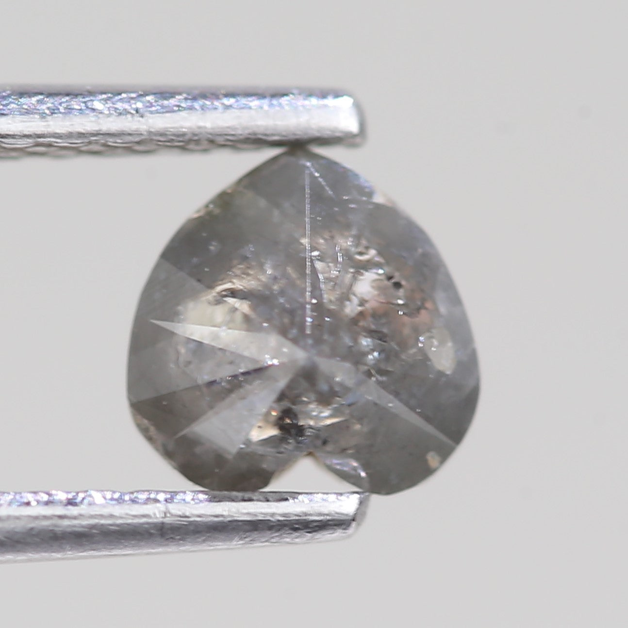 0.75 Carat Natural Salt And Pepper Heart Gray Diamond 5 MM