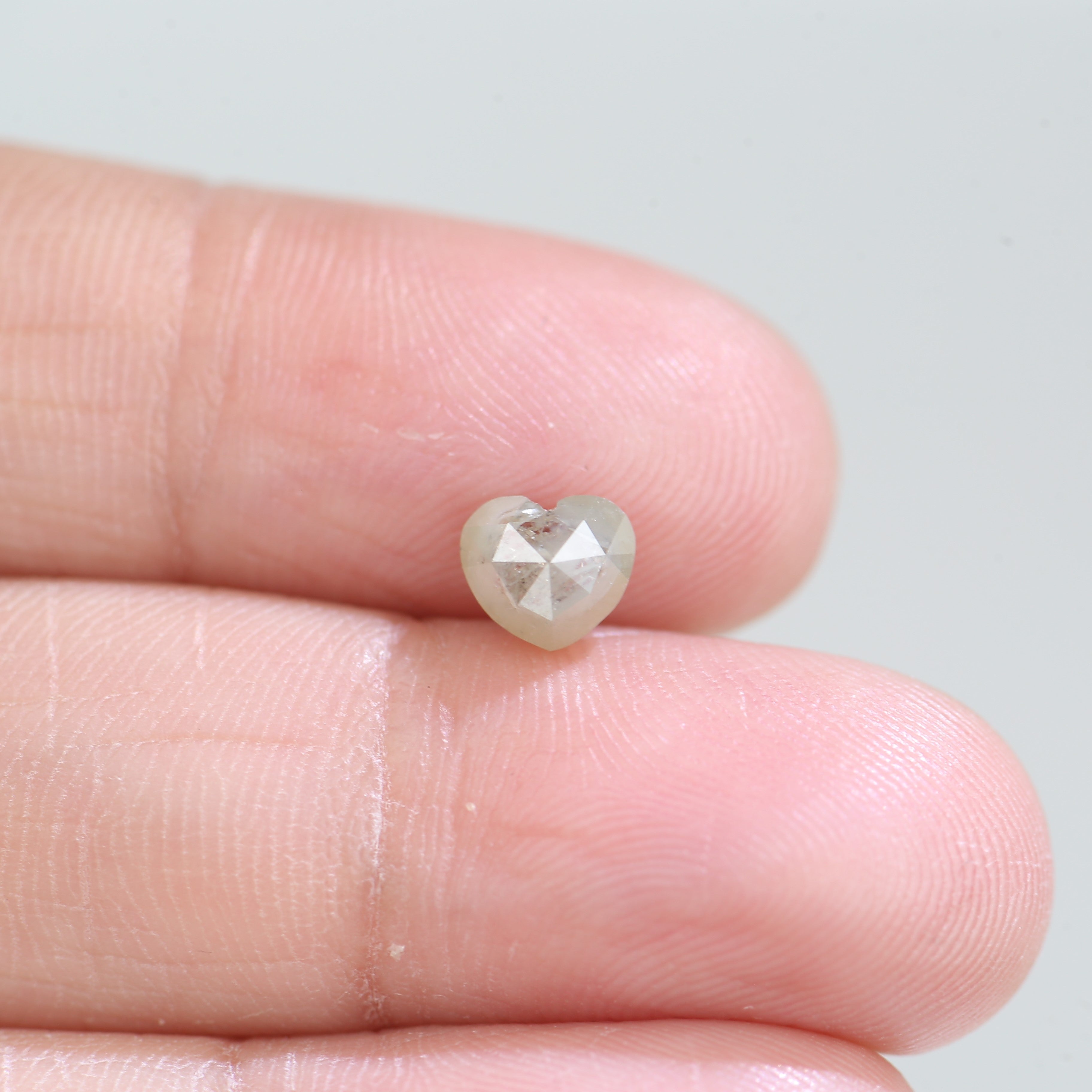 1 Carat Natural Heart Shaped Salt And Pepper Diamond 5 MM