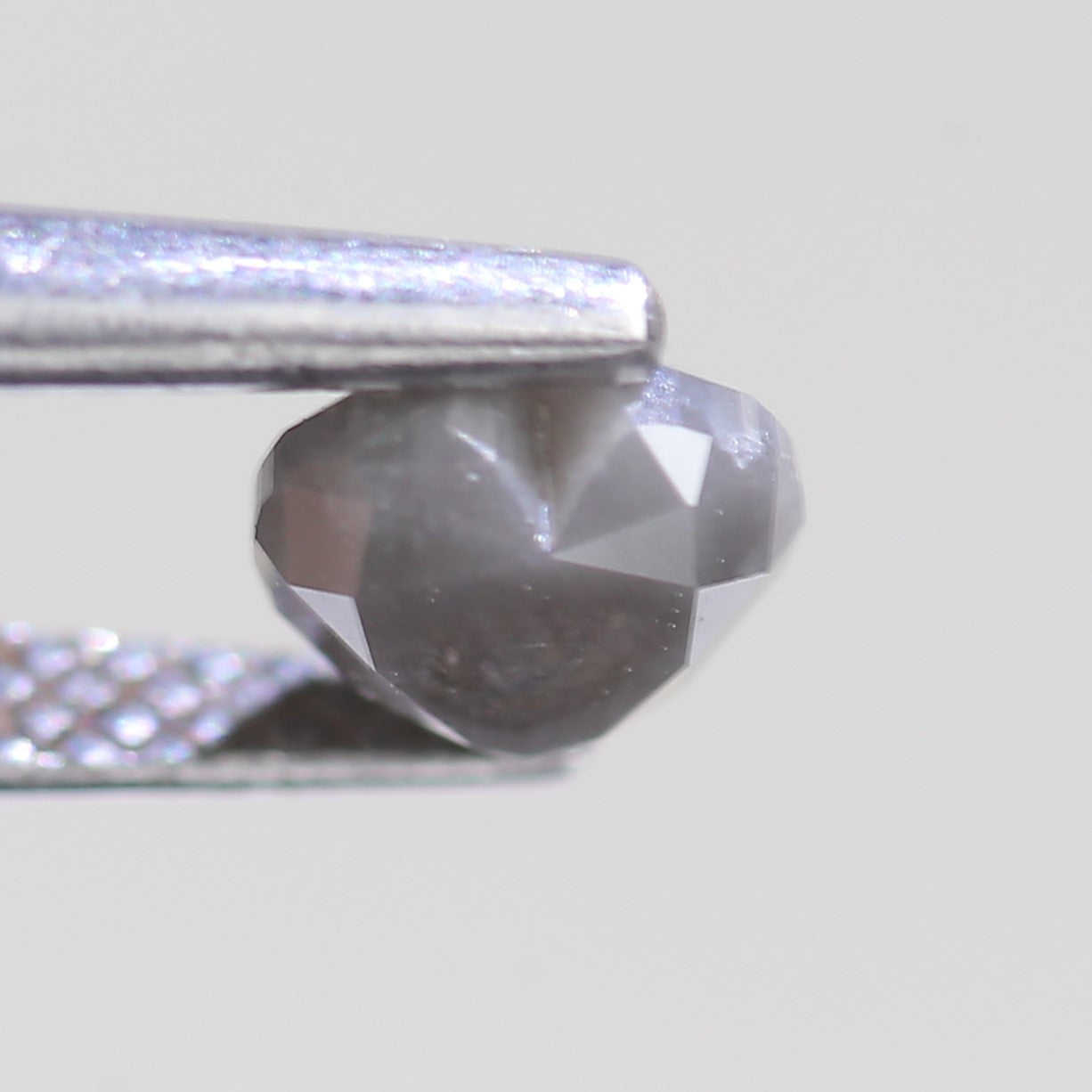 0.82 Carat Natural Heart Grey Salt And Pepper Diamond 5.20 MM