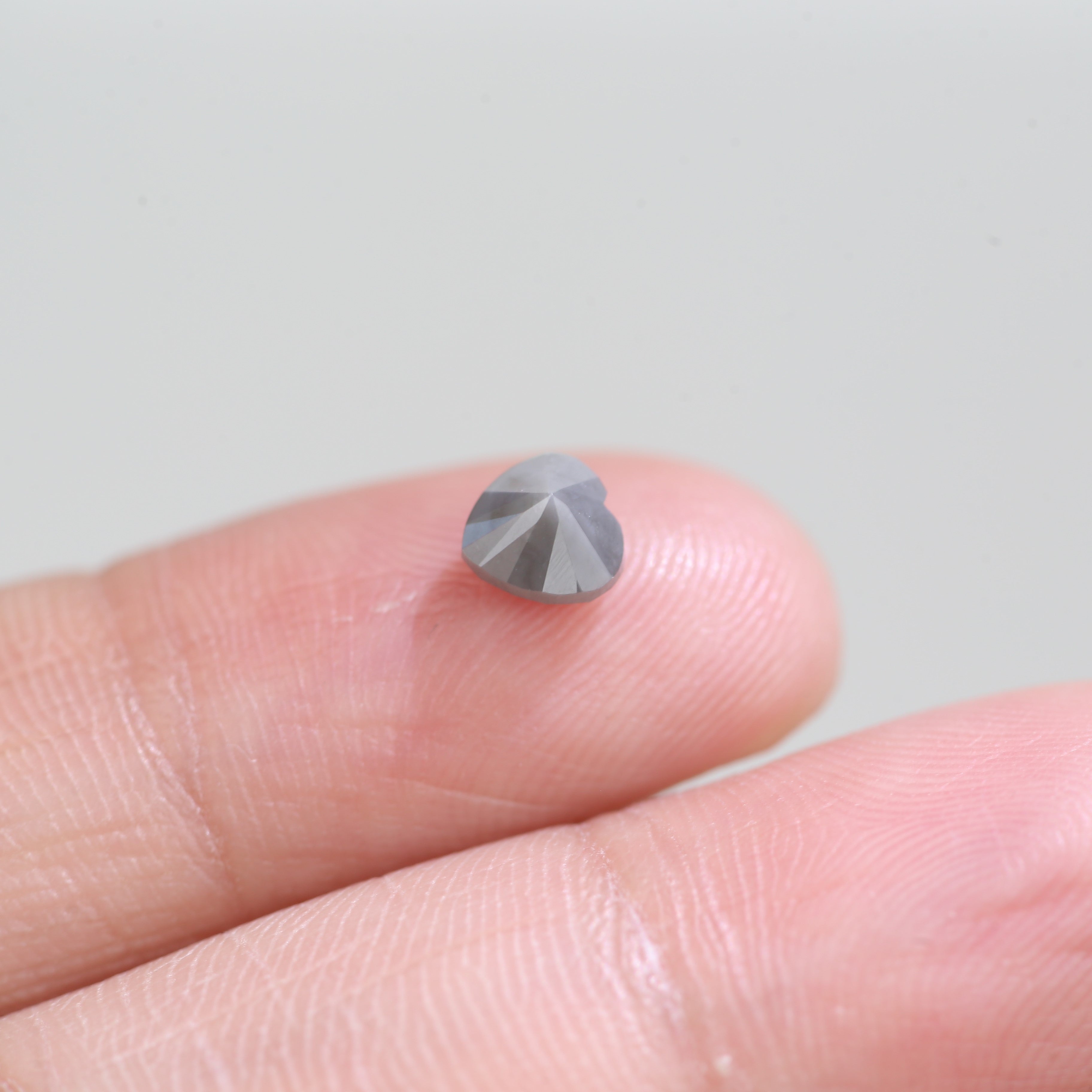 0.82 Carat Natural Heart Grey Salt And Pepper Diamond 5.20 MM