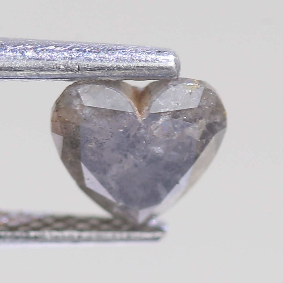 0.74 Carat Natural Salt And Pepper Heart Cut Grey Diamond 5.74 MM