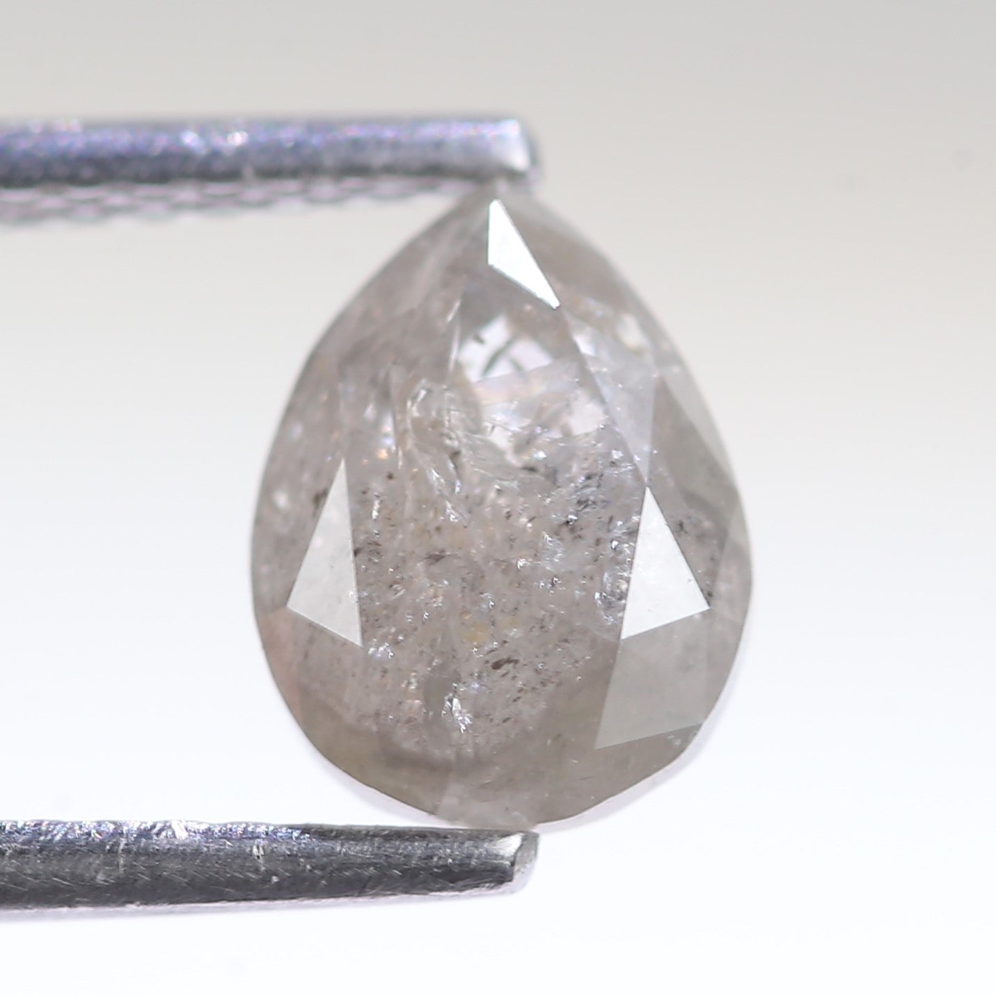 1.69 Carat Design Pear Salt and Pepper Diamond Real Ring 7.92 MM