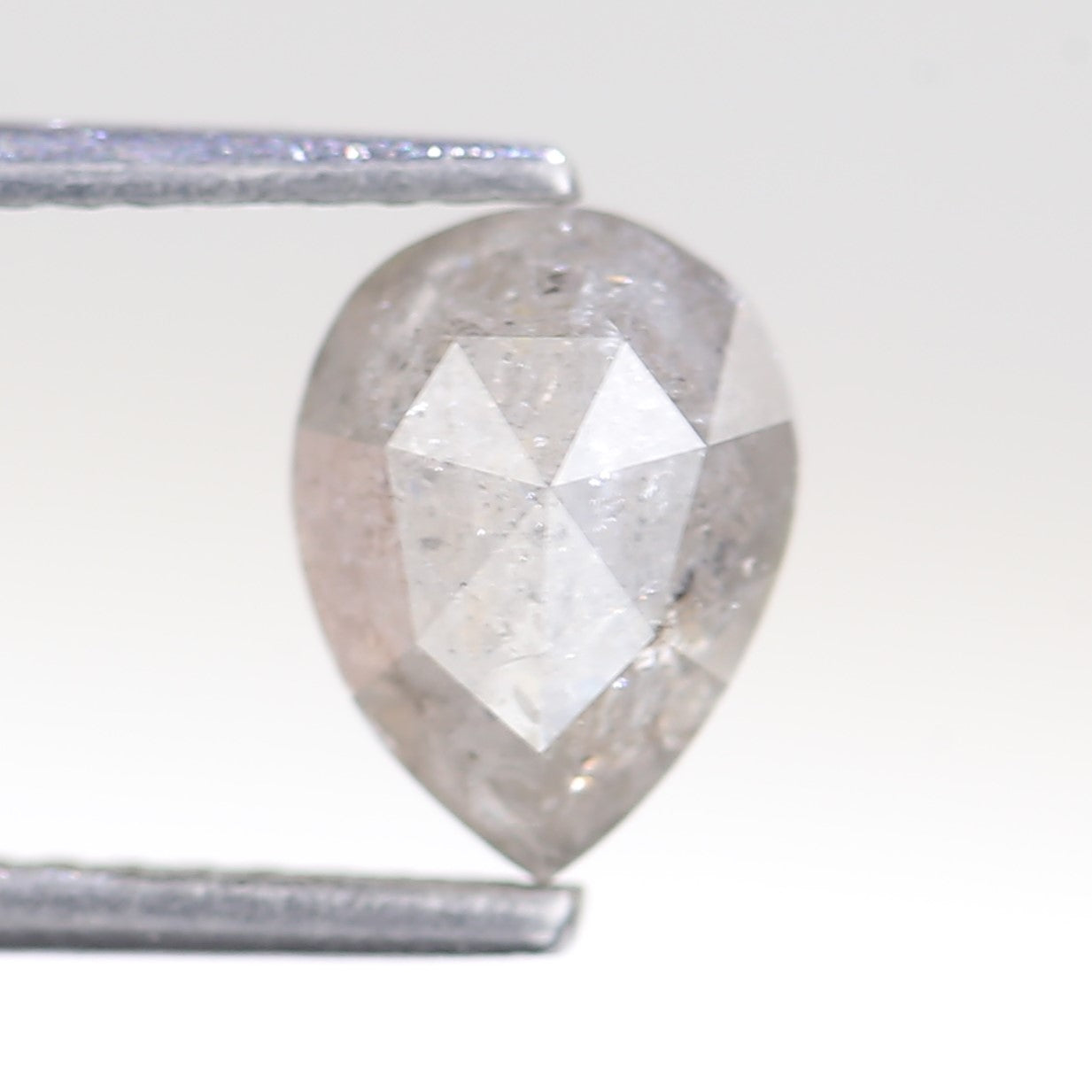 1.69 Carat Design Pear Salt and Pepper Diamond Real Ring 7.92 MM