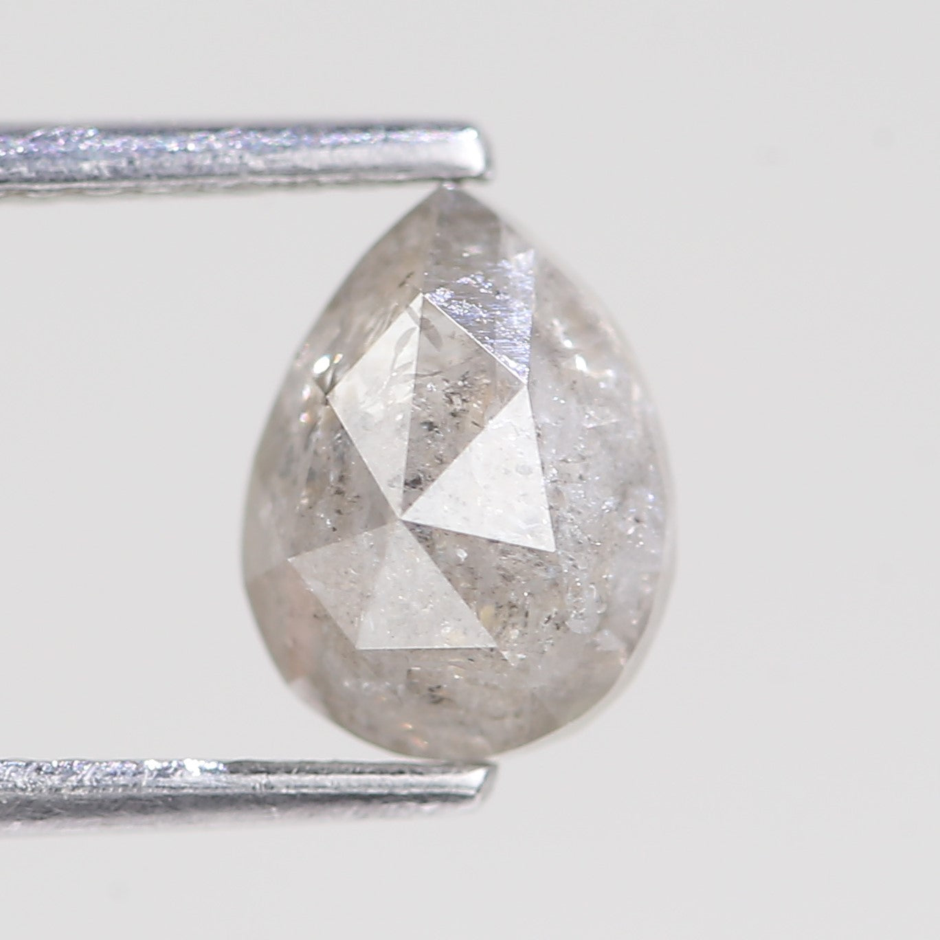 1.69 Carat Design Pear Salt and Pepper Diamond Real Ring 7.92 MM