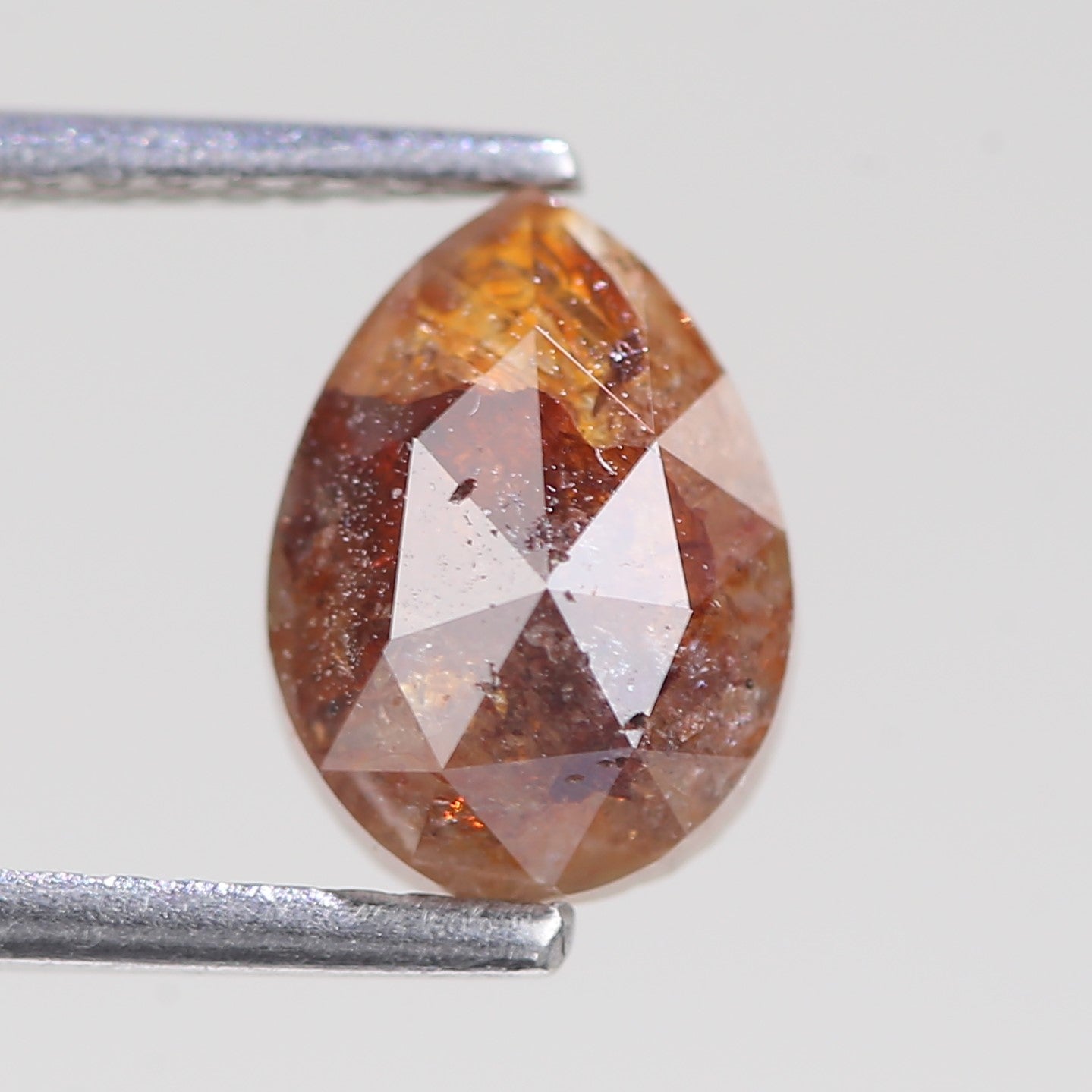 1.81 Carat Natural Pear Shape Orange Salt And Pepper Diamond 8.81 MM