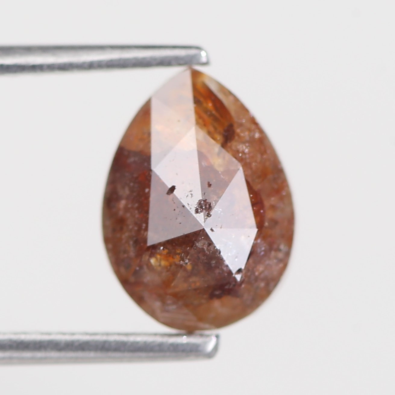 1.81 Carat Natural Pear Shape Orange Salt And Pepper Diamond 8.81 MM