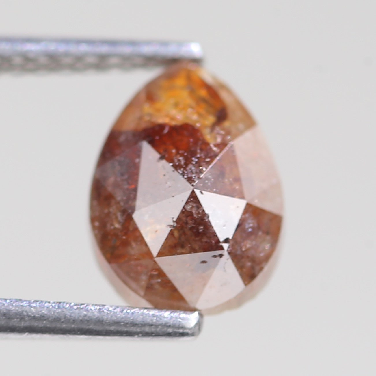 1.81 Carat Natural Pear Shape Orange Salt And Pepper Diamond 8.81 MM