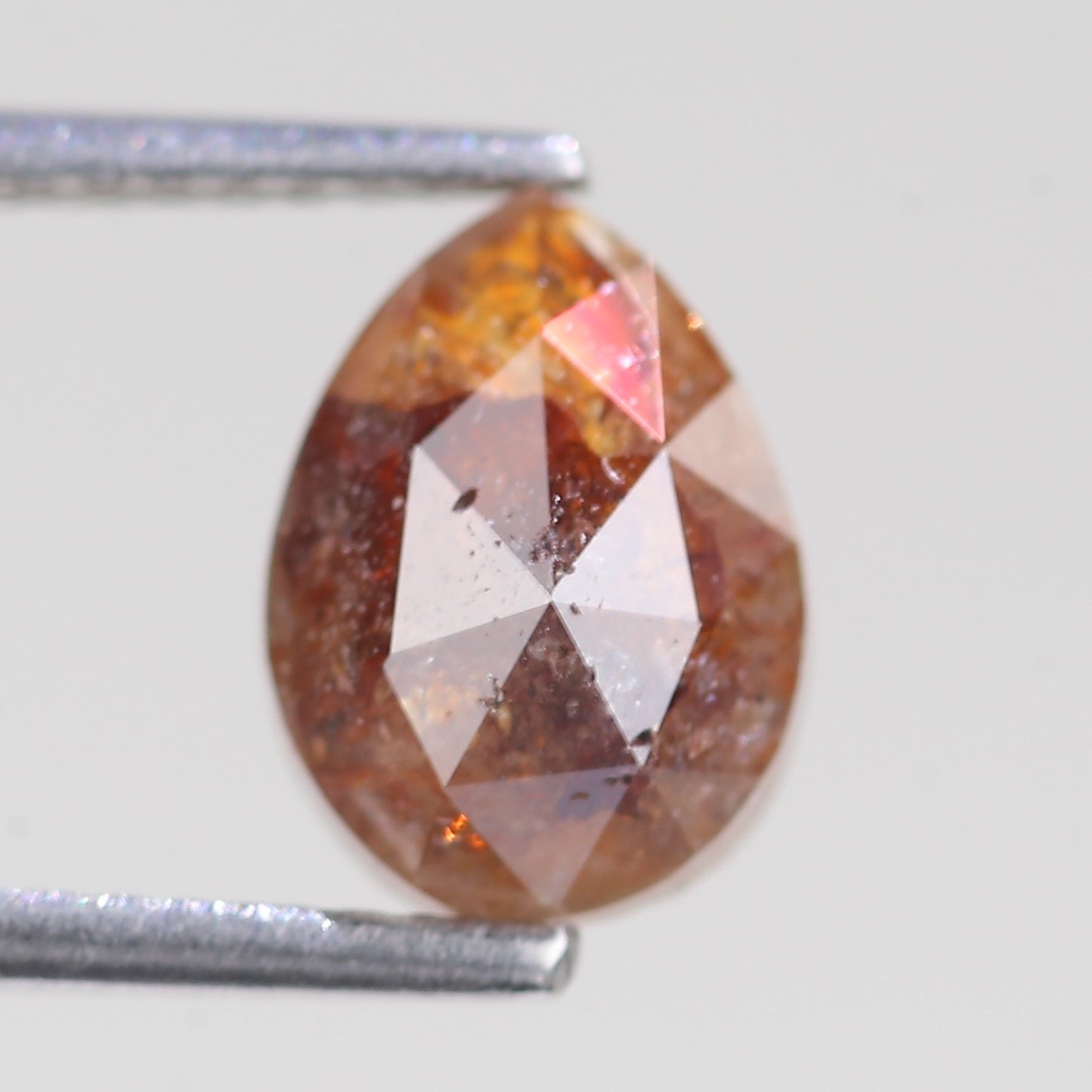 1.81 Carat Natural Pear Shape Orange Salt And Pepper Diamond 8.81 MM