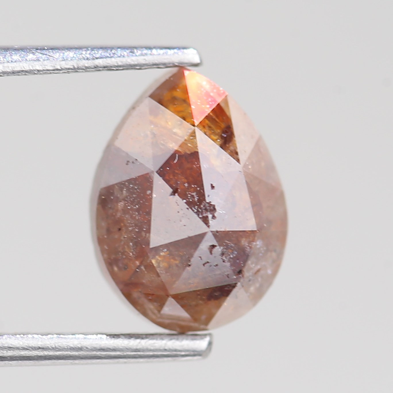 1.81 Carat Natural Pear Shape Orange Salt And Pepper Diamond 8.81 MM