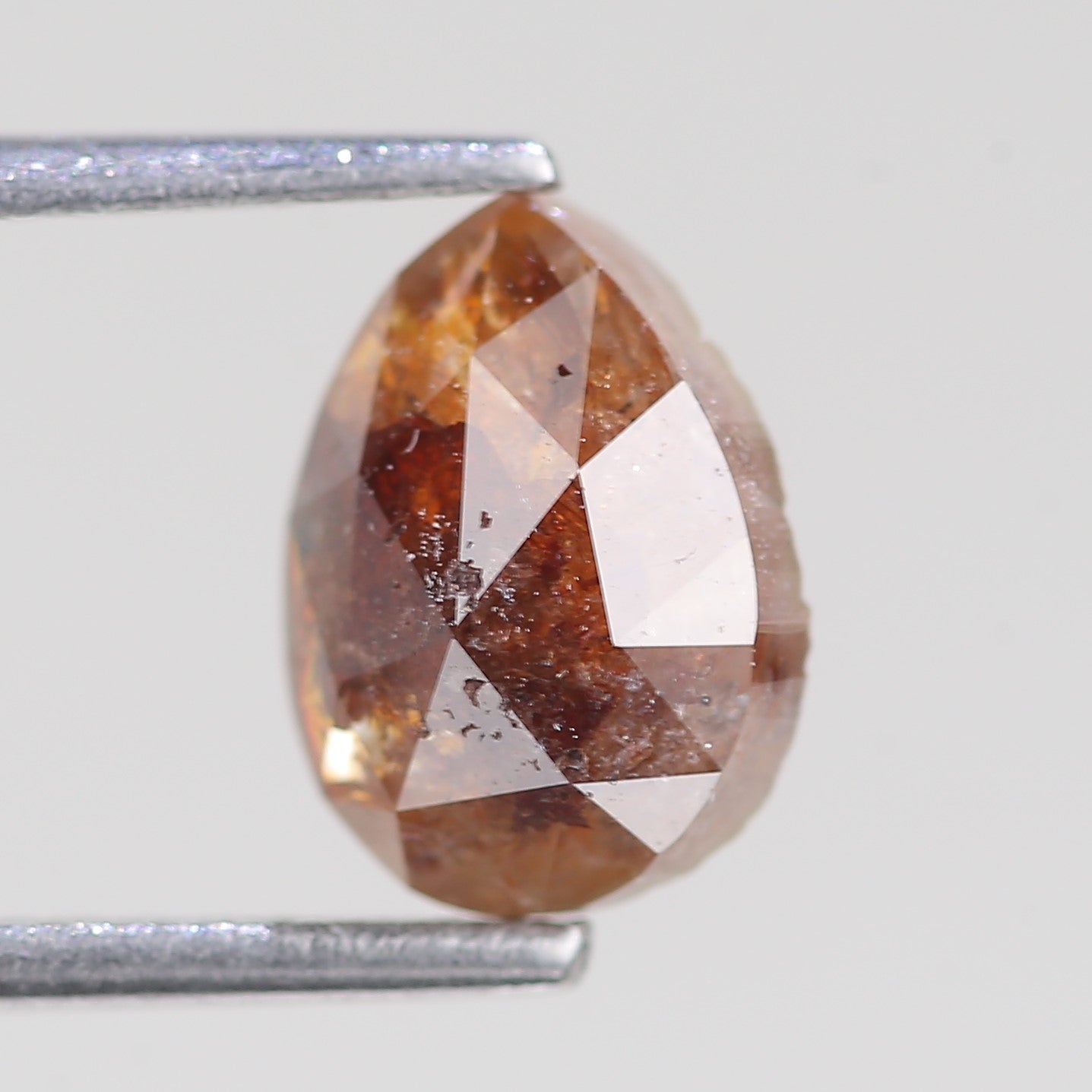 1.81 Carat Natural Pear Shape Orange Salt And Pepper Diamond 8.81 MM