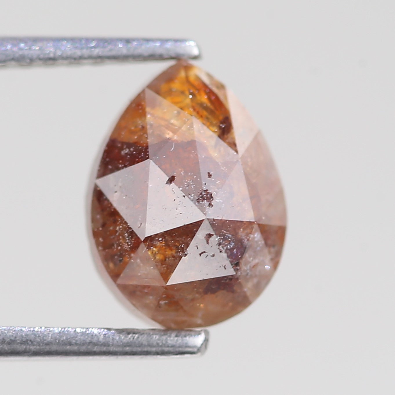 1.81 Carat Natural Pear Shape Orange Salt And Pepper Diamond 8.81 MM