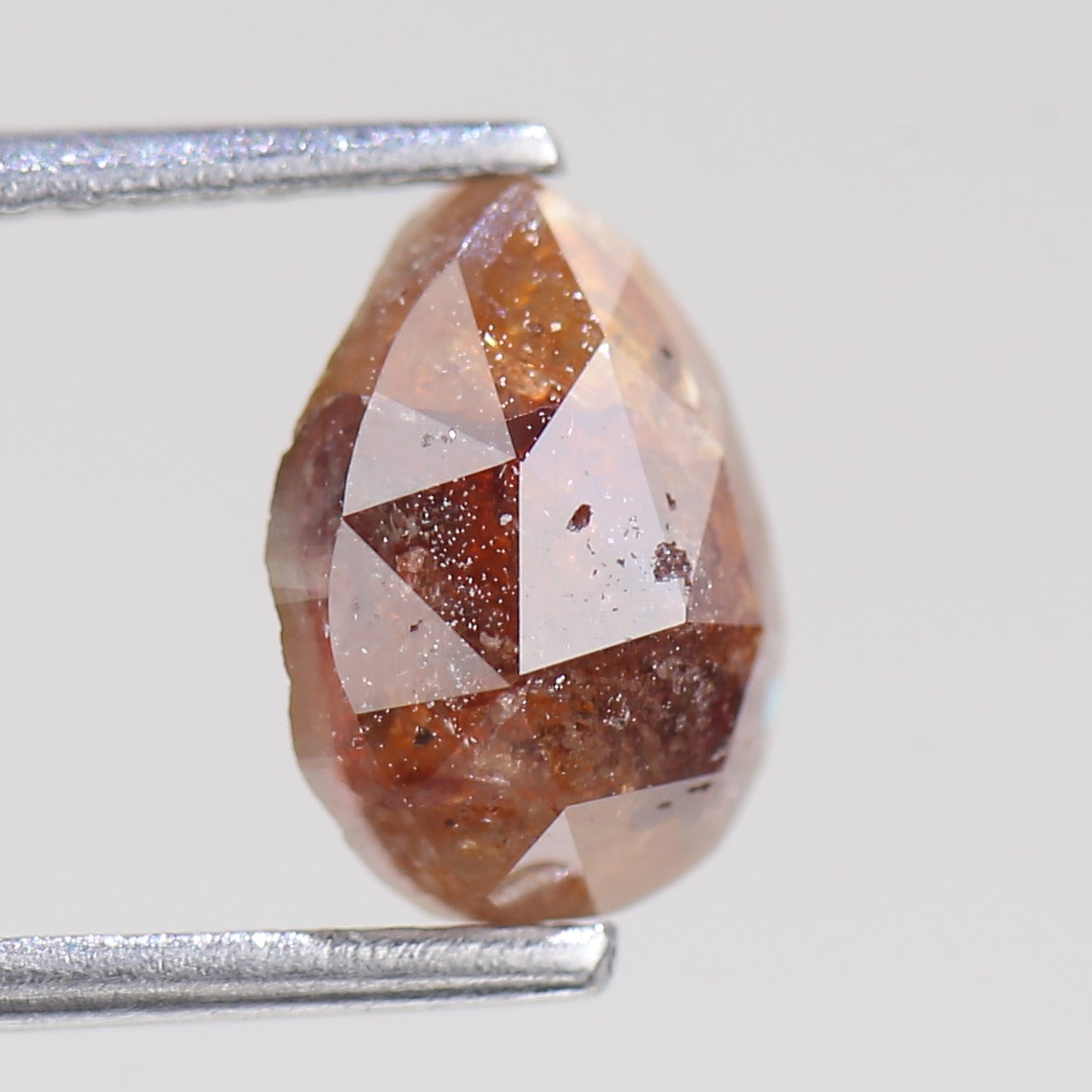 1.81 Carat Natural Pear Shape Orange Salt And Pepper Diamond 8.81 MM