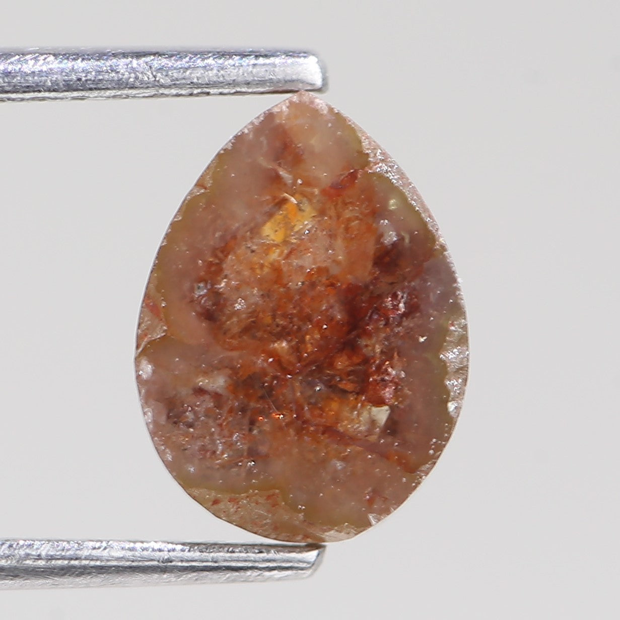 1.81 Carat Natural Pear Shape Orange Salt And Pepper Diamond 8.81 MM