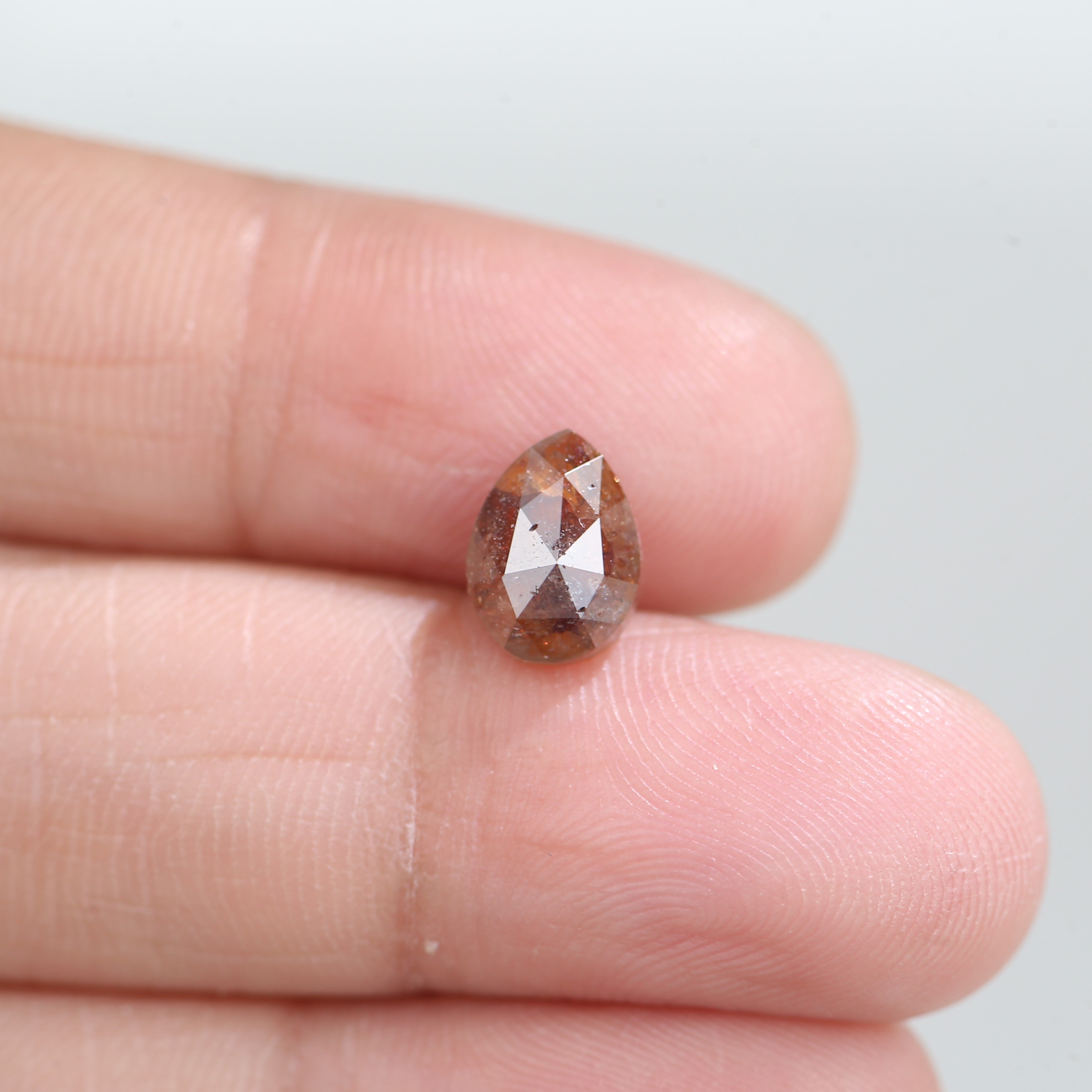 1.81 Carat Natural Pear Shape Orange Salt And Pepper Diamond 8.81 MM