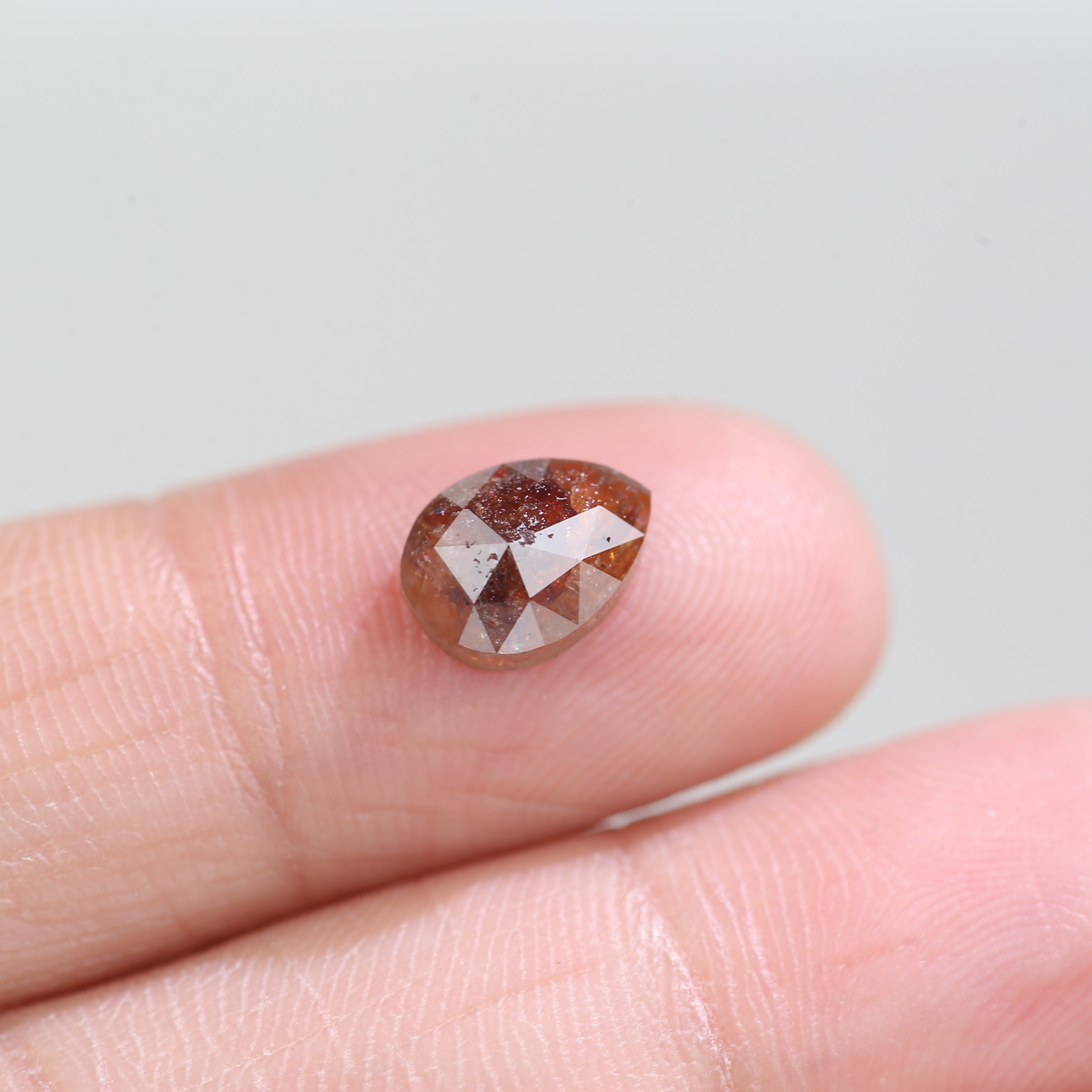 1.81 Carat Natural Pear Shape Orange Salt And Pepper Diamond 8.81 MM