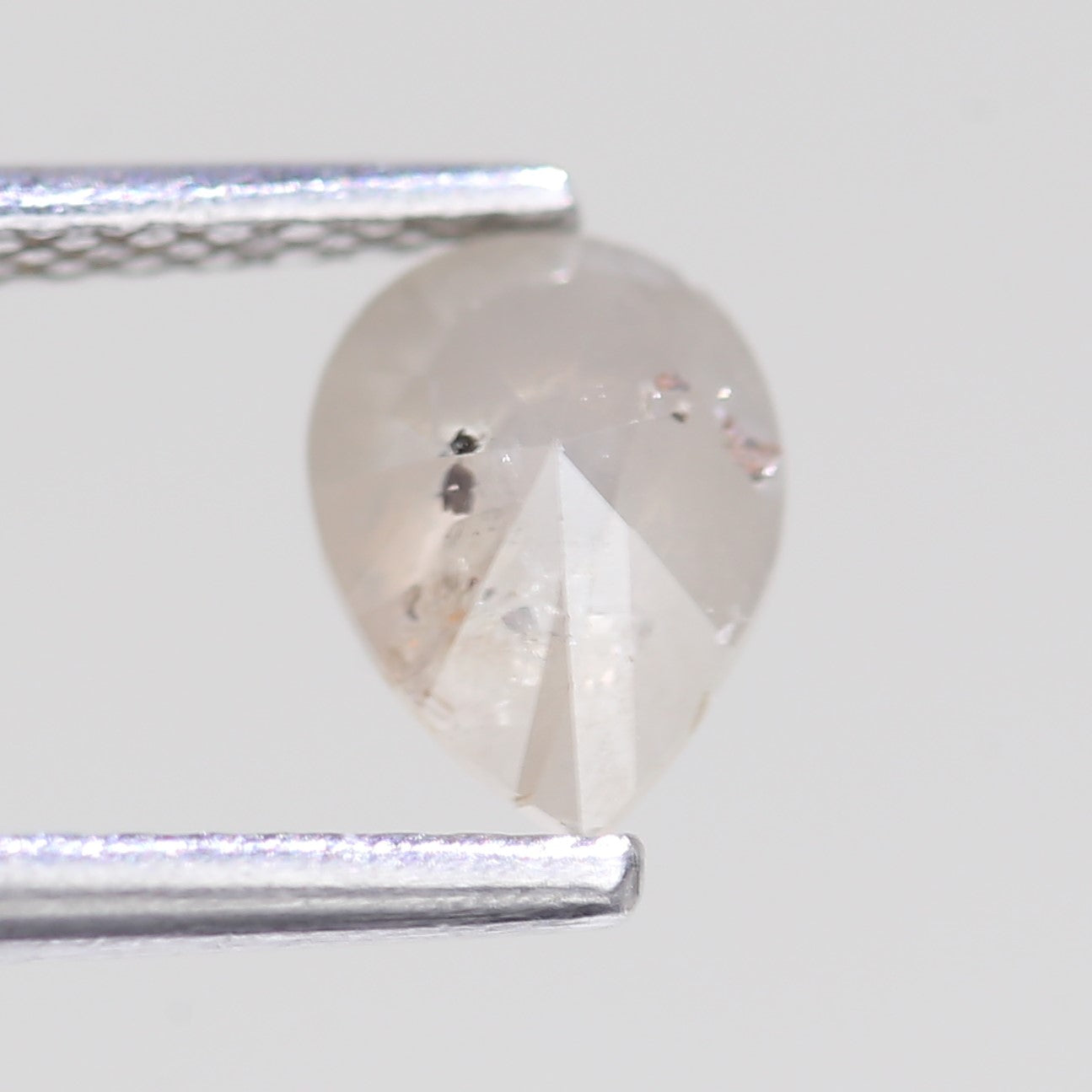 0.76 Carat Natural Icy Grey Pear Salt And Pepper Diamond 6.82 MM