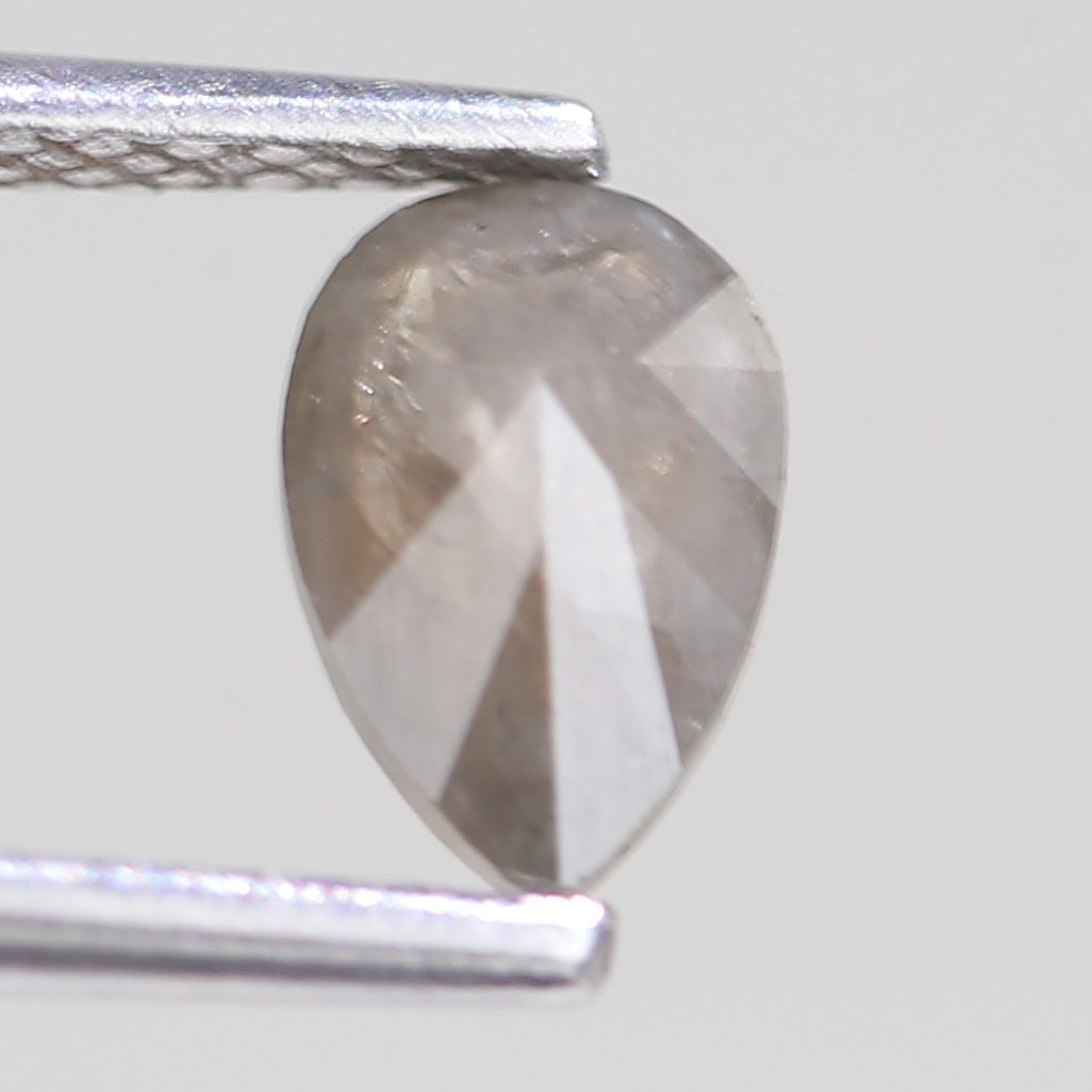 0.69 Carat Natural Grey Pear Cut Salt And Pepper Diamond 6.83 MM