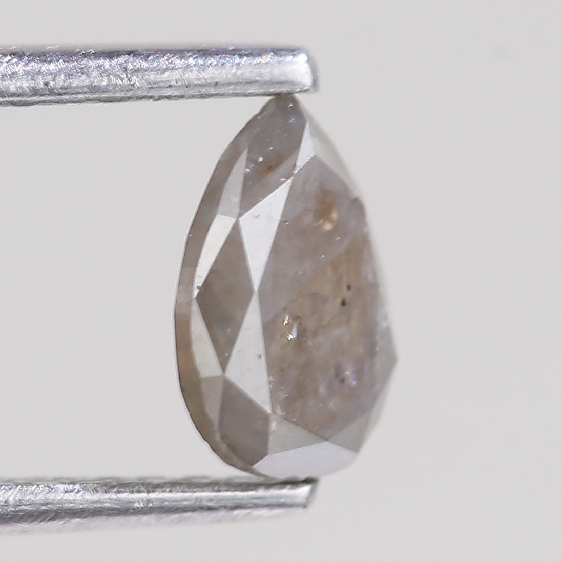 0.69 Carat Natural Grey Pear Cut Salt And Pepper Diamond 6.83 MM