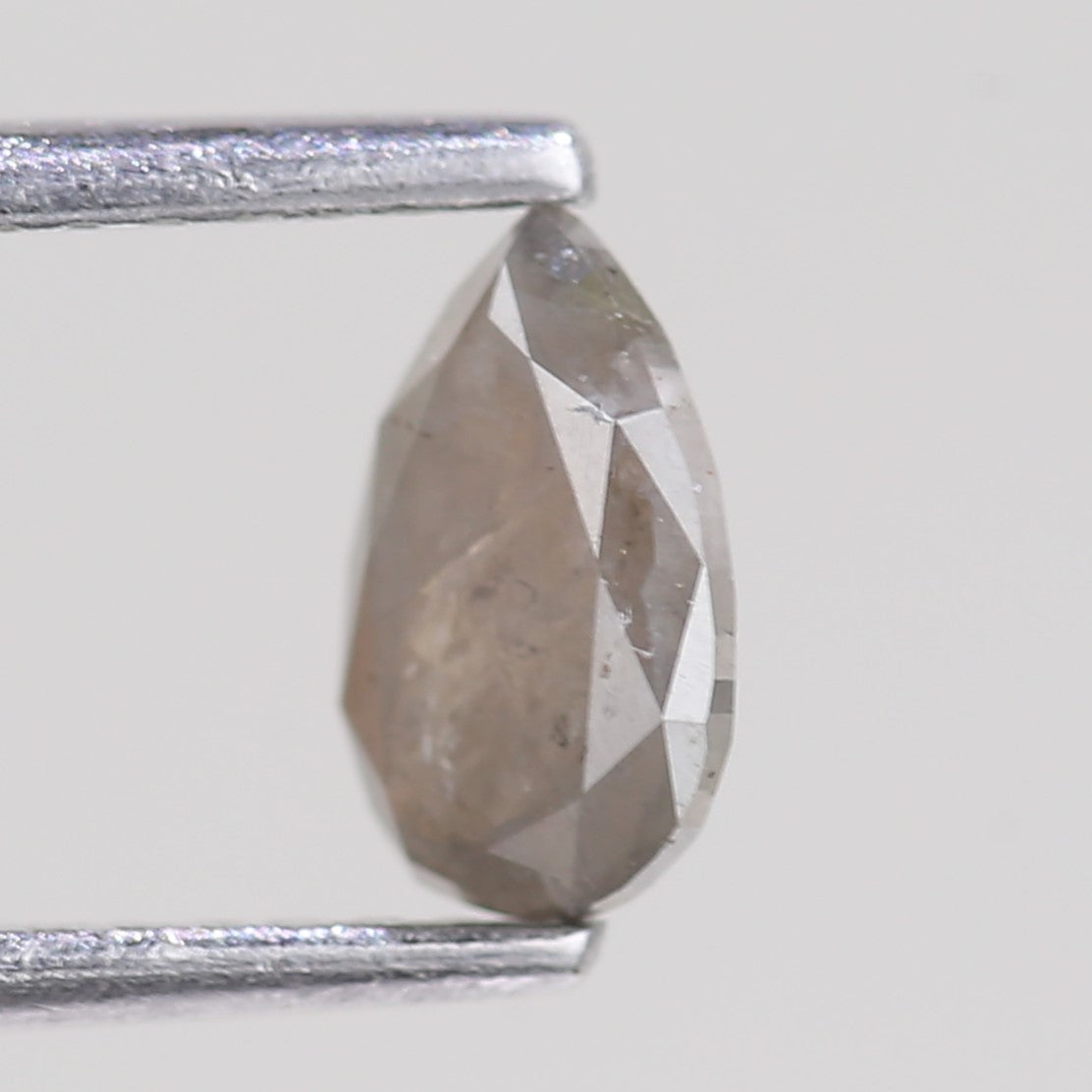 0.69 Carat Natural Grey Pear Cut Salt And Pepper Diamond 6.83 MM