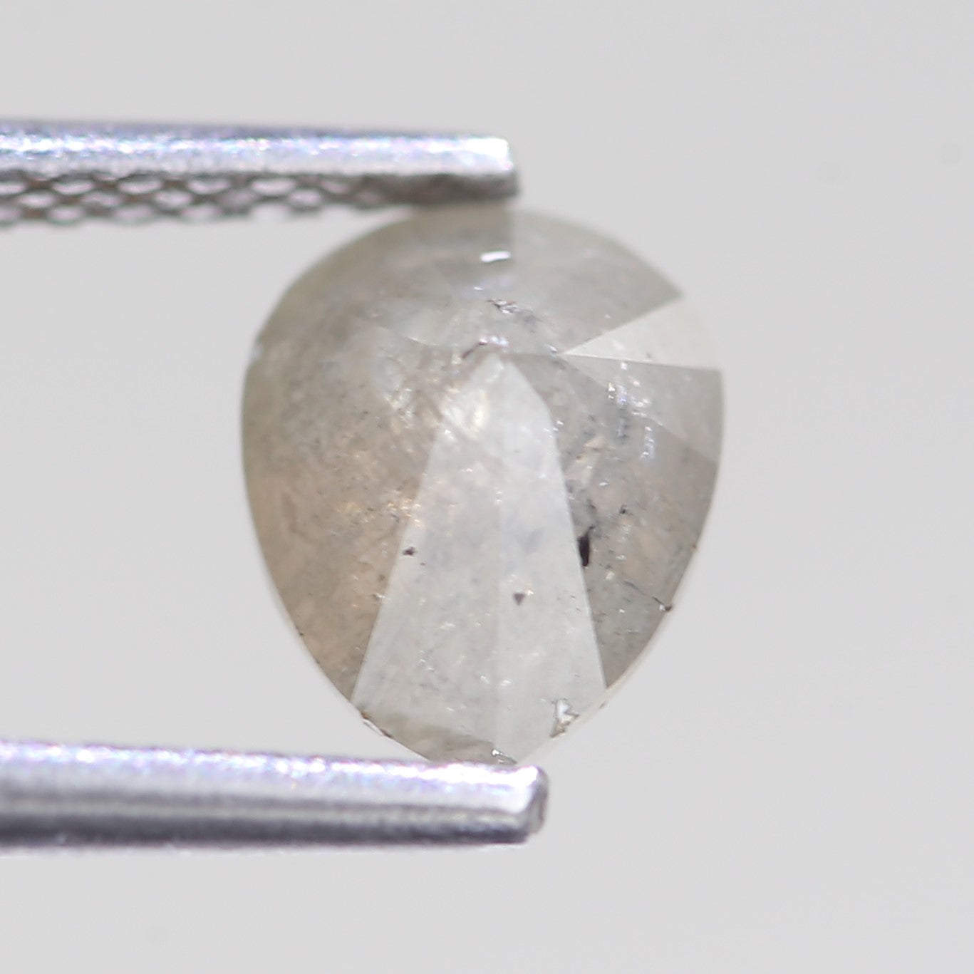 1.22 Carat Natural Icy Gray Pear Salt And Pepper Diamond 7.58 MM