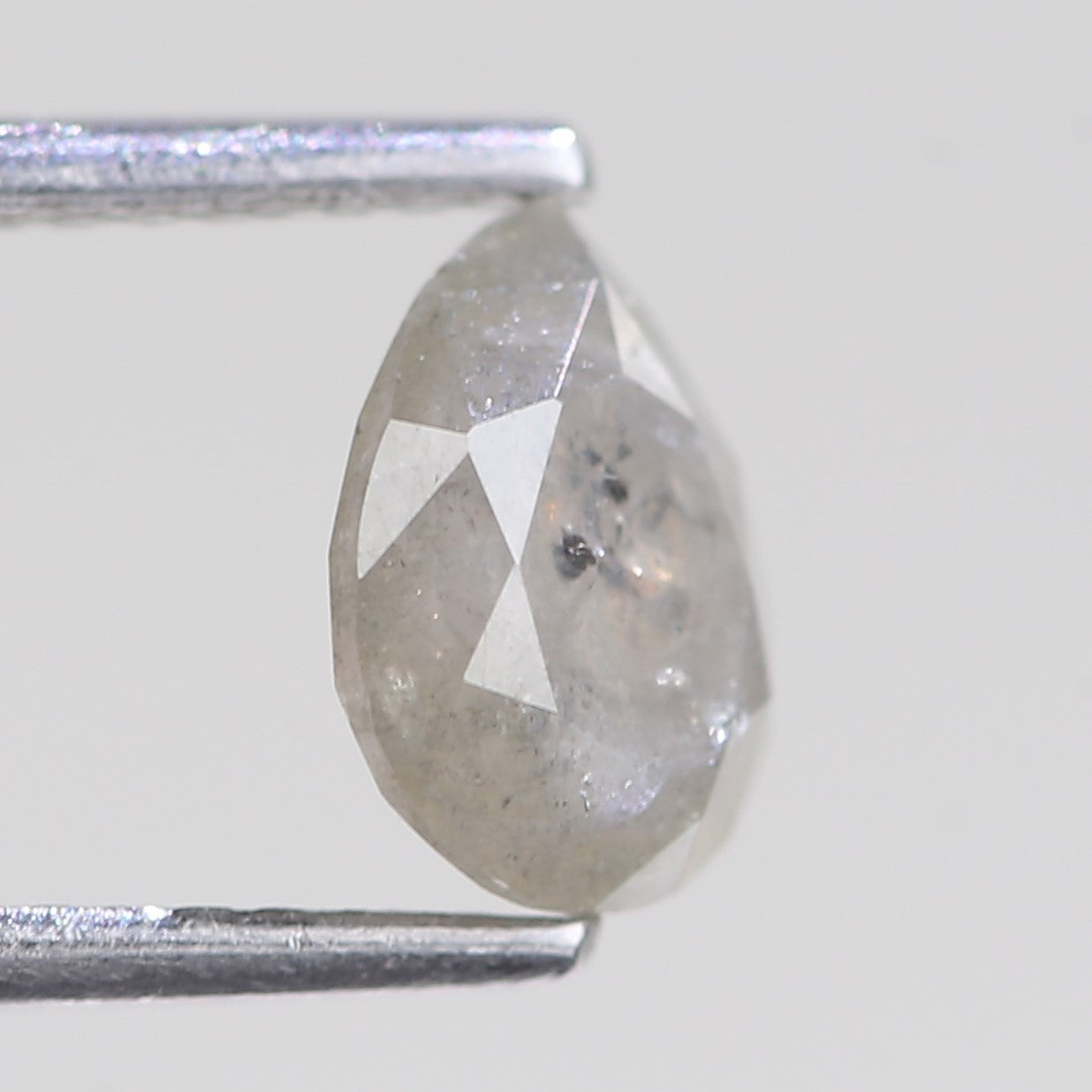 1.22 Carat Natural Icy Gray Pear Salt And Pepper Diamond 7.58 MM