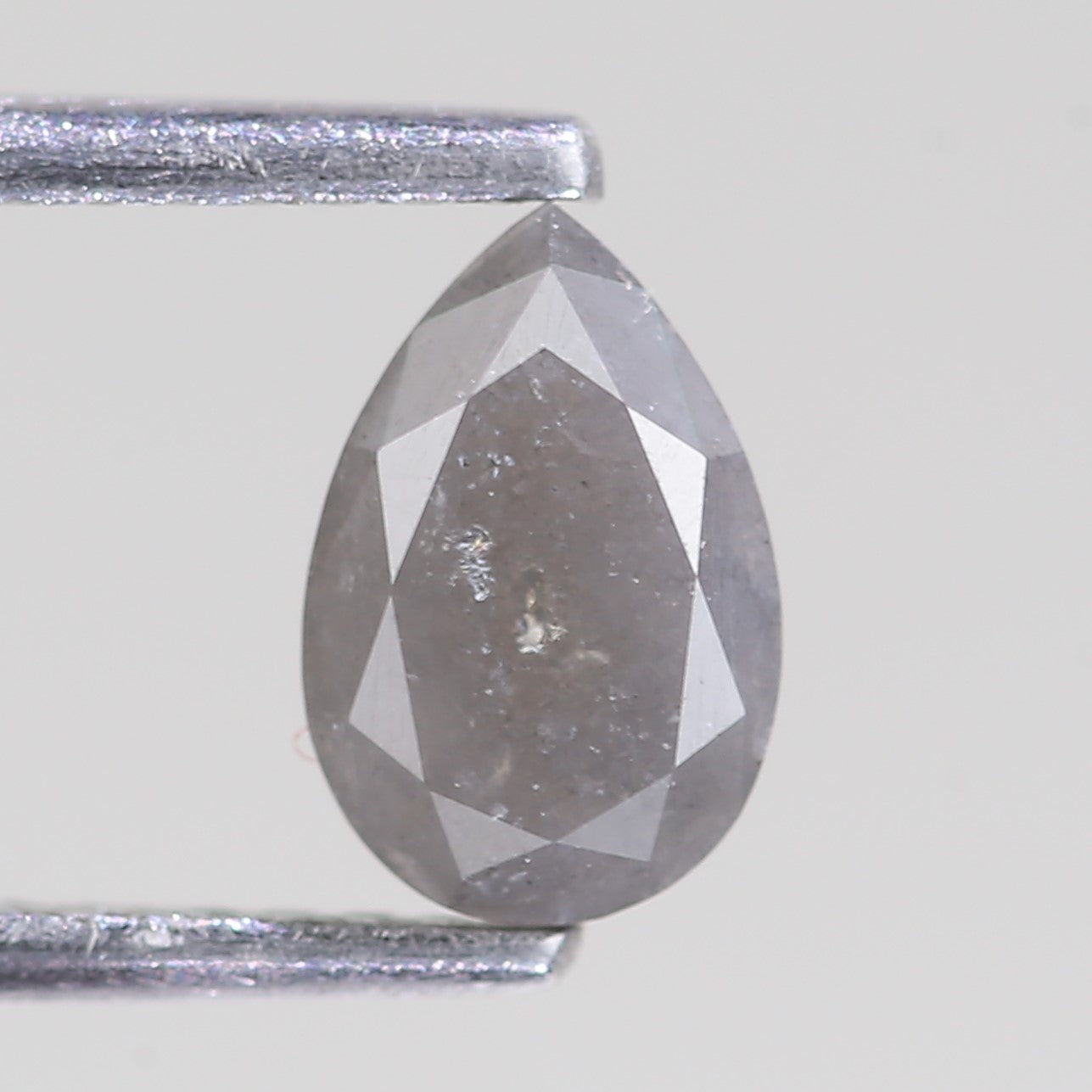 0.72 Carat Natural  Pear Cut Gray Salt And Pepper Diamond 7.20 MM